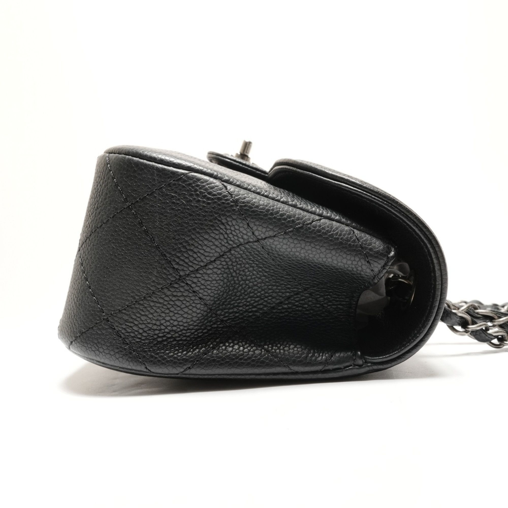 Chanel CHANEL Caviar Matelasse Single Flap Shoulder Bag, Black, WS26369 Size ONE SIZE - 4 Thumbnail