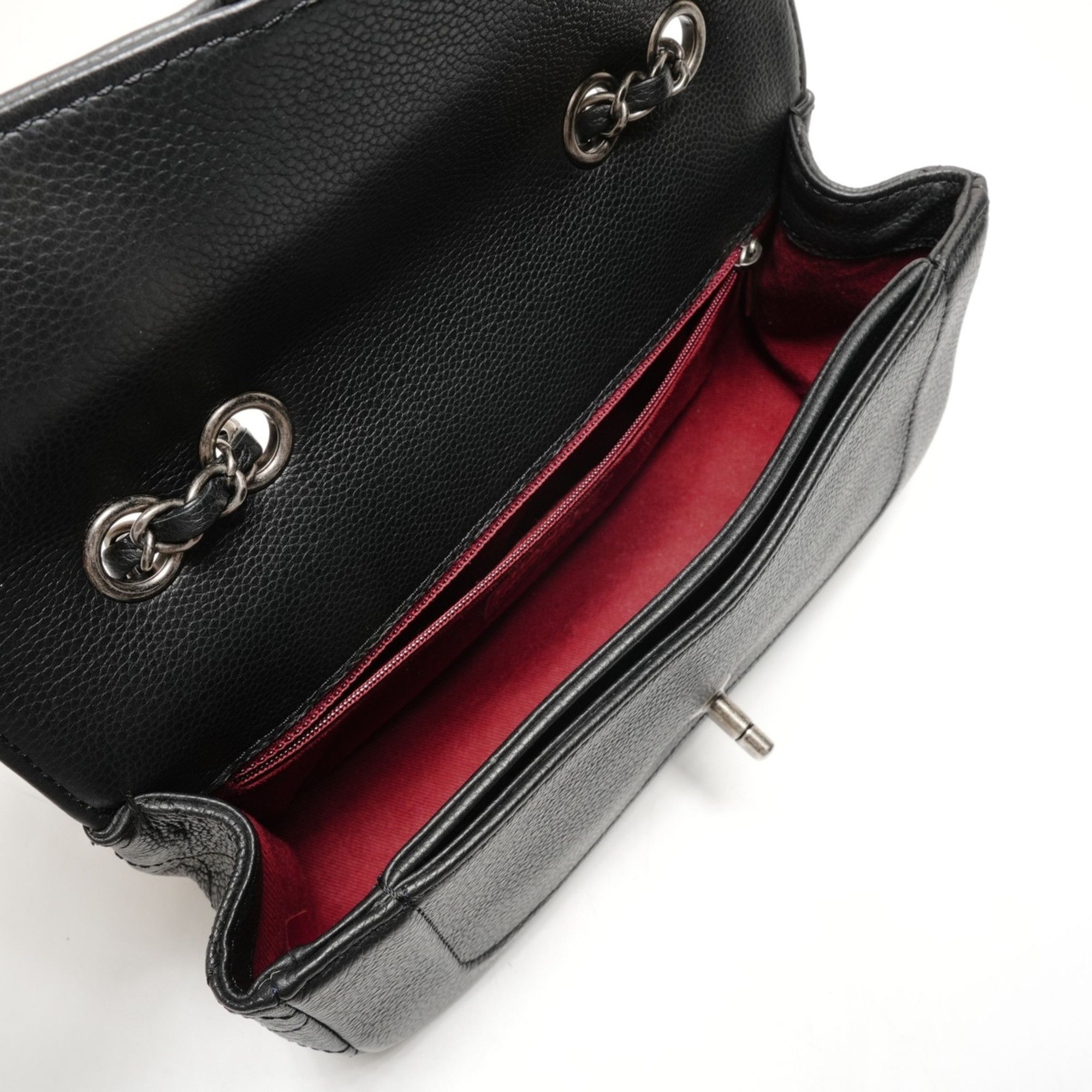 Chanel CHANEL Caviar Matelasse Single Flap Shoulder Bag, Black, WS26369 Size ONE SIZE - 13 Thumbnail