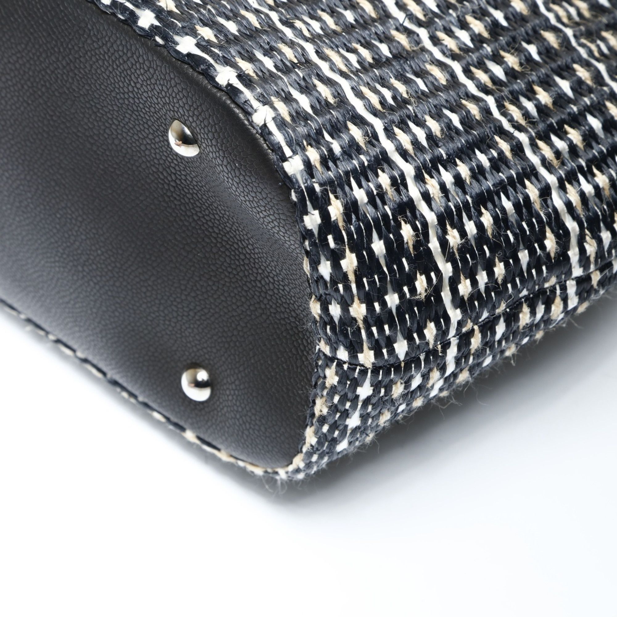 Chanel CHANEL Straw Tote Bag with Coco Mark, Black, WS27046 Size ONE SIZE - 6 Thumbnail