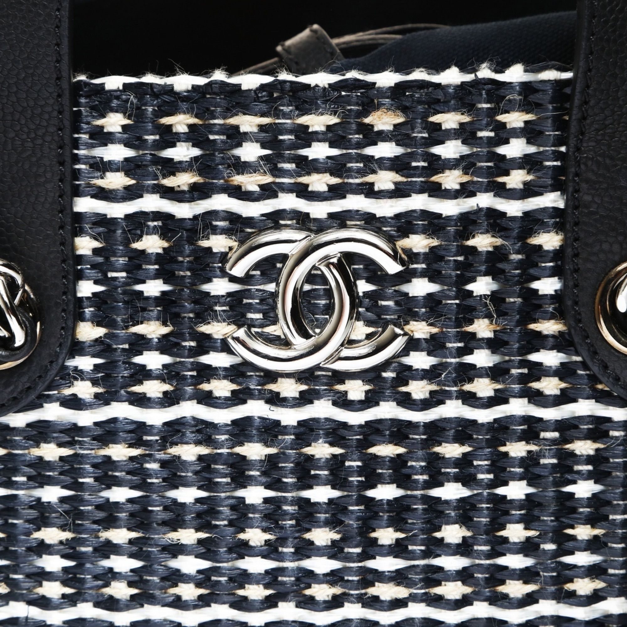 Chanel CHANEL Straw Tote Bag with Coco Mark, Black, WS27046 Size ONE SIZE - 8 Thumbnail