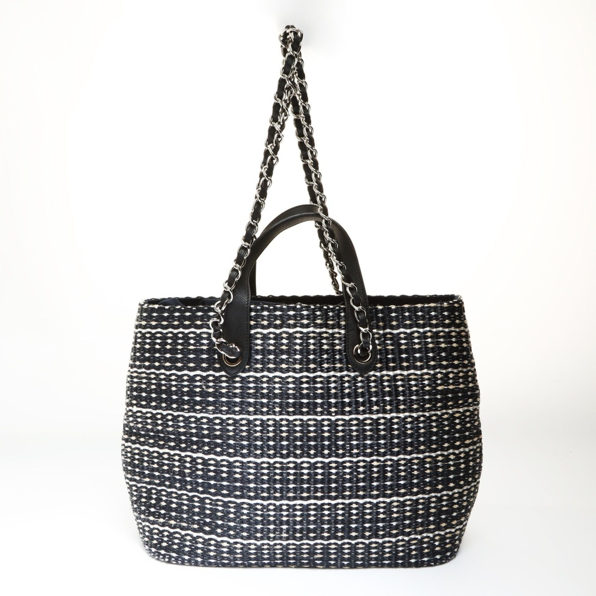 Chanel CHANEL Straw Tote Bag with Coco Mark, Black, WS27046 Size ONE SIZE - 2 Thumbnail