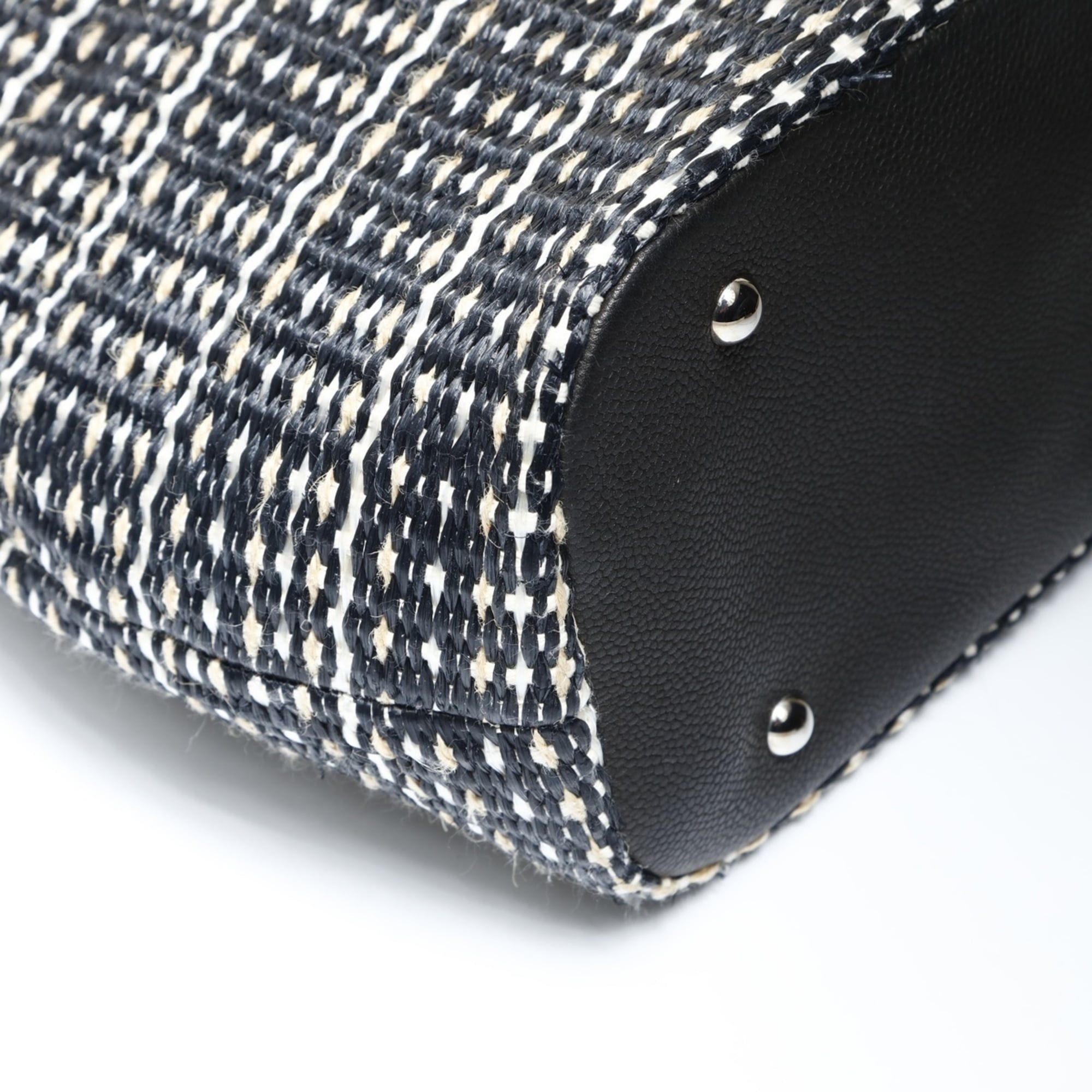Chanel CHANEL Straw Tote Bag with Coco Mark, Black, WS27046 Size ONE SIZE - 5 Thumbnail