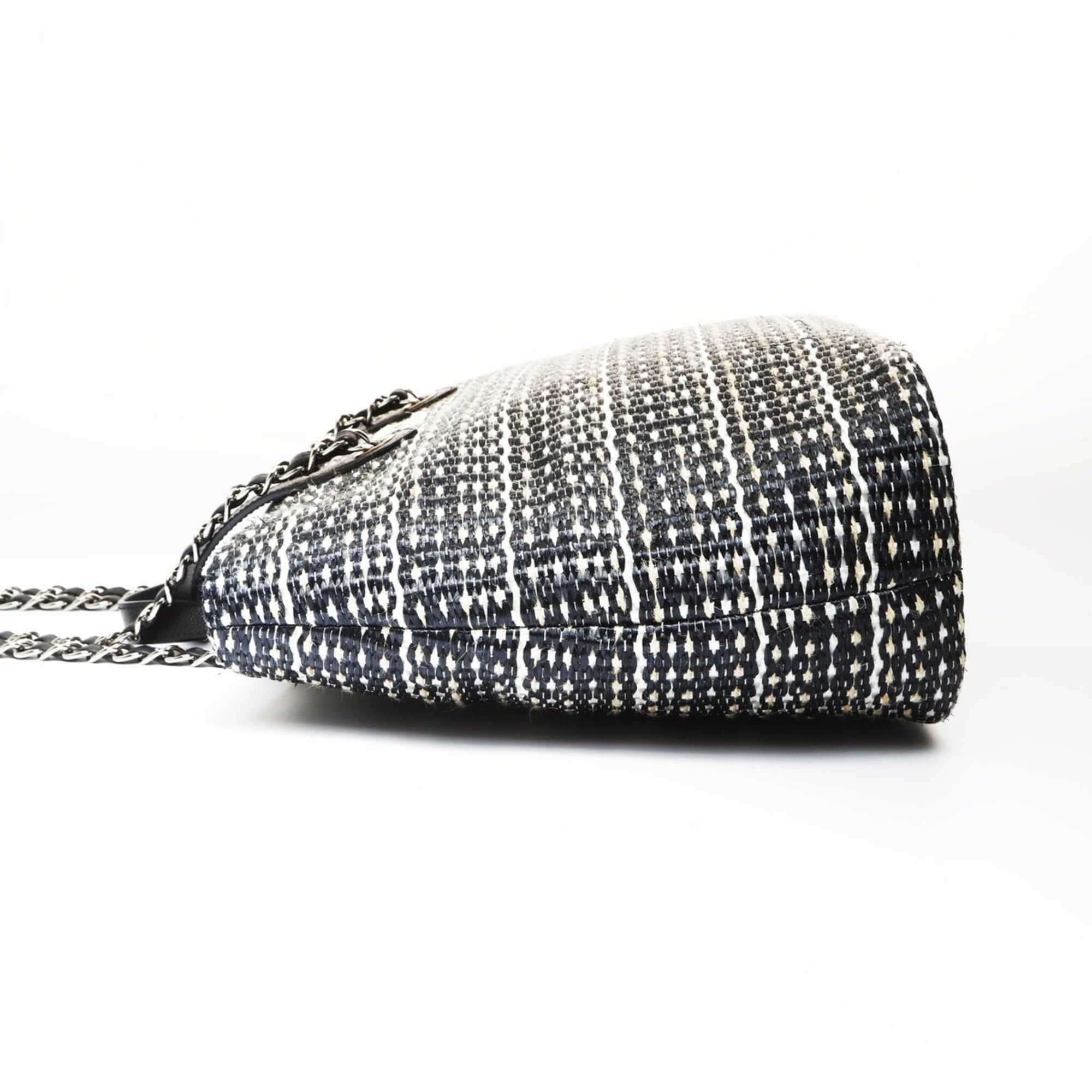 Chanel CHANEL Straw Tote Bag with Coco Mark, Black, WS27046 Size ONE SIZE - 3 Thumbnail