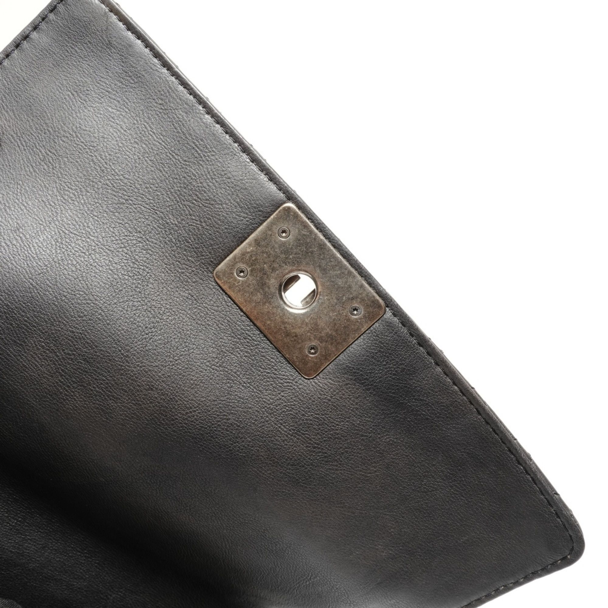 Chanel CHANEL Boy Chanel Gunmetal Chain Shoulder Bag 2013-2015 Black WS27137 Size ONE SIZE - 10 Thumbnail