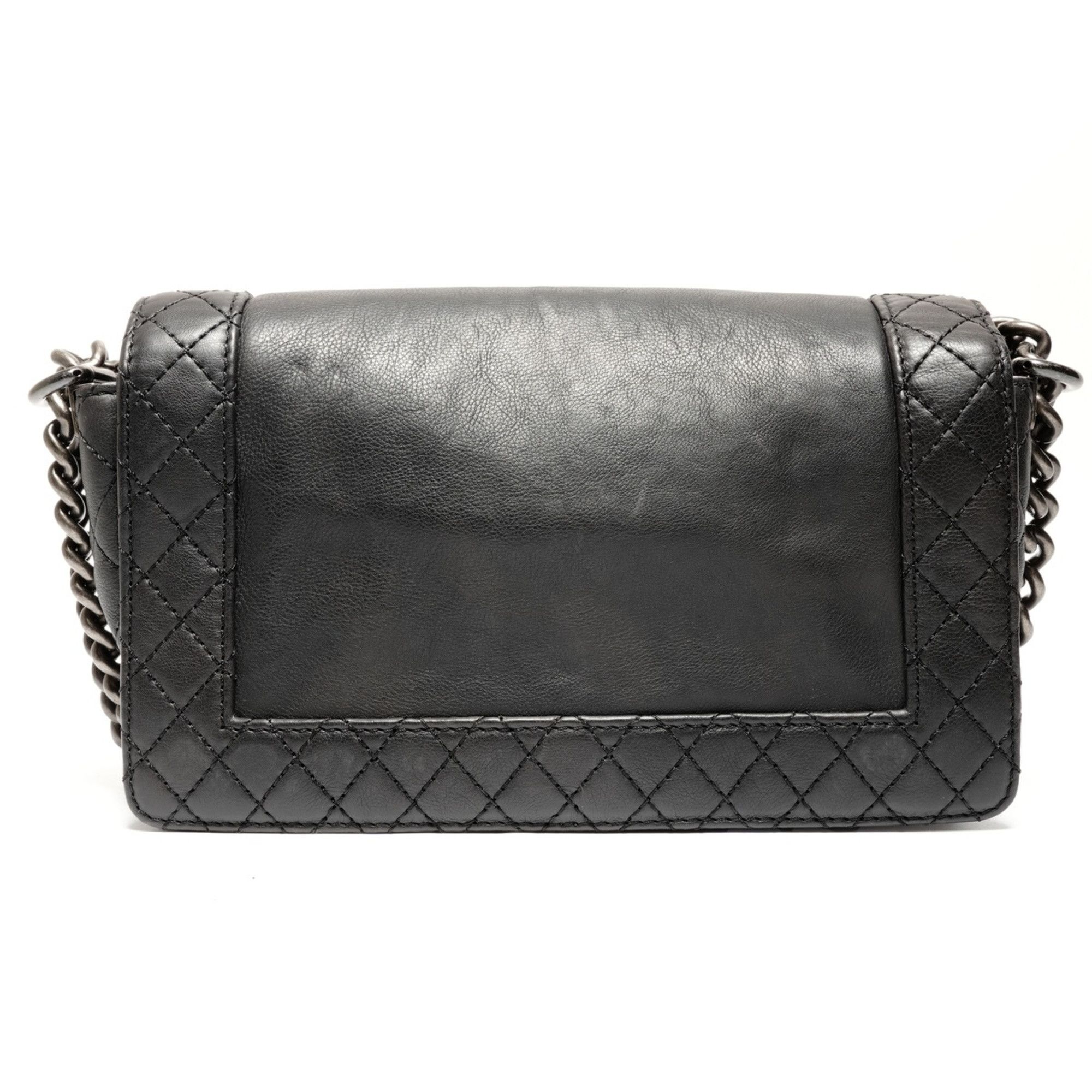 Chanel CHANEL Boy Chanel Gunmetal Chain Shoulder Bag 2013-2015 Black WS27137 Size ONE SIZE - 3 Thumbnail