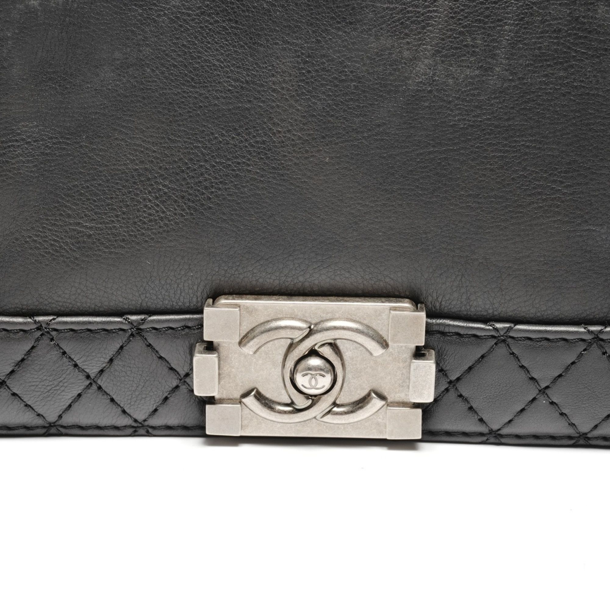 Chanel CHANEL Boy Chanel Gunmetal Chain Shoulder Bag 2013-2015 Black WS27137 Size ONE SIZE - 9 Thumbnail