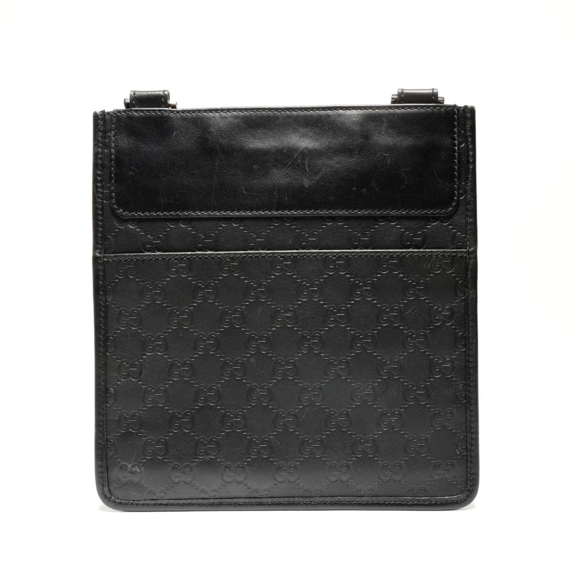 Gucci Gucci GGssima Leather Shoulder Bag, Black, WS27142 Size ONE SIZE - 3 Thumbnail