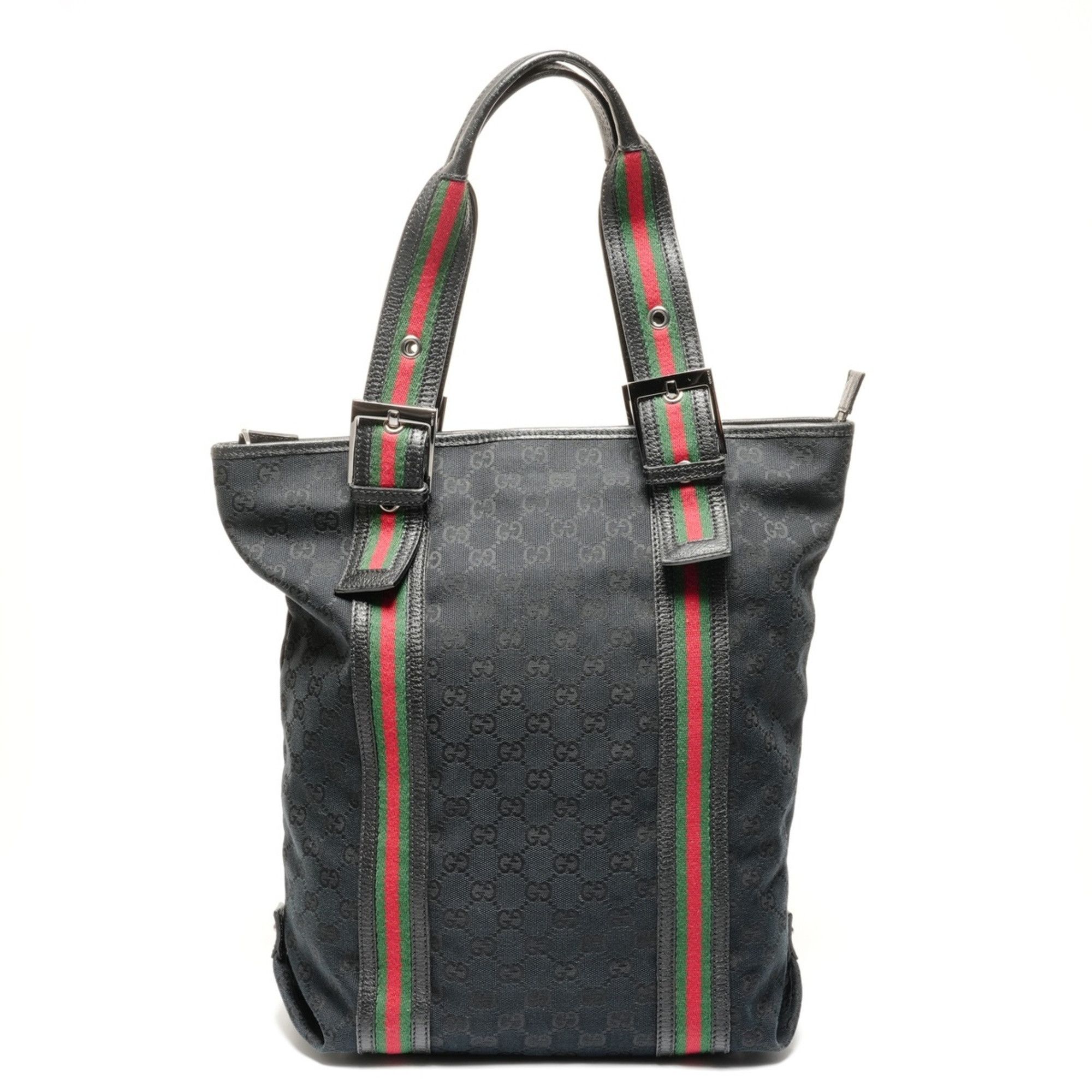 Gucci Gucci GG Canvas Sherry Tote Bag, Black, WS27349 Size ONE SIZE - 2 Thumbnail