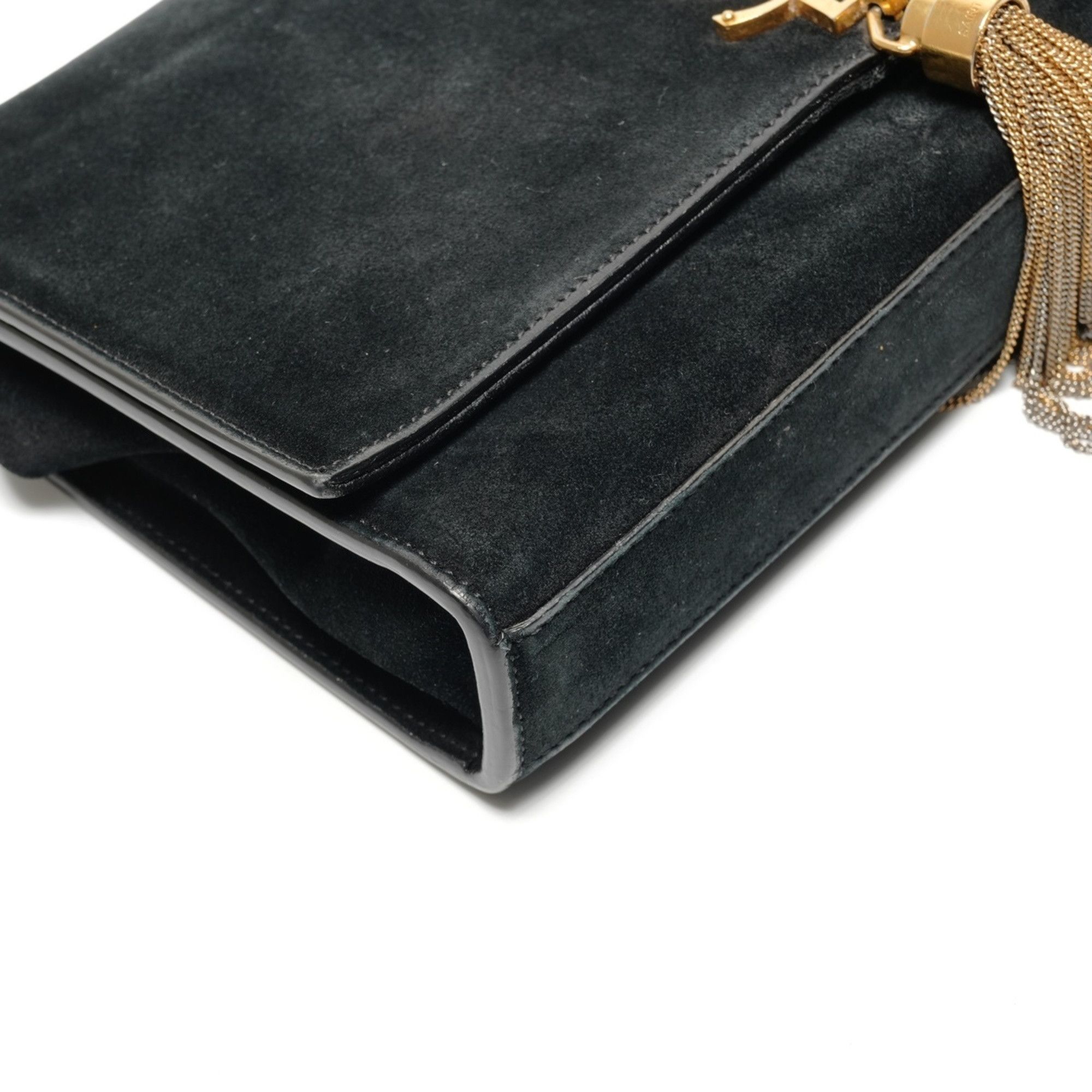 Yves Saint Laurent Yves Saint Laurent Kate Suede Medium Shoulder Bag, Black, WS26884 Size ONE SIZE - 6 Thumbnail