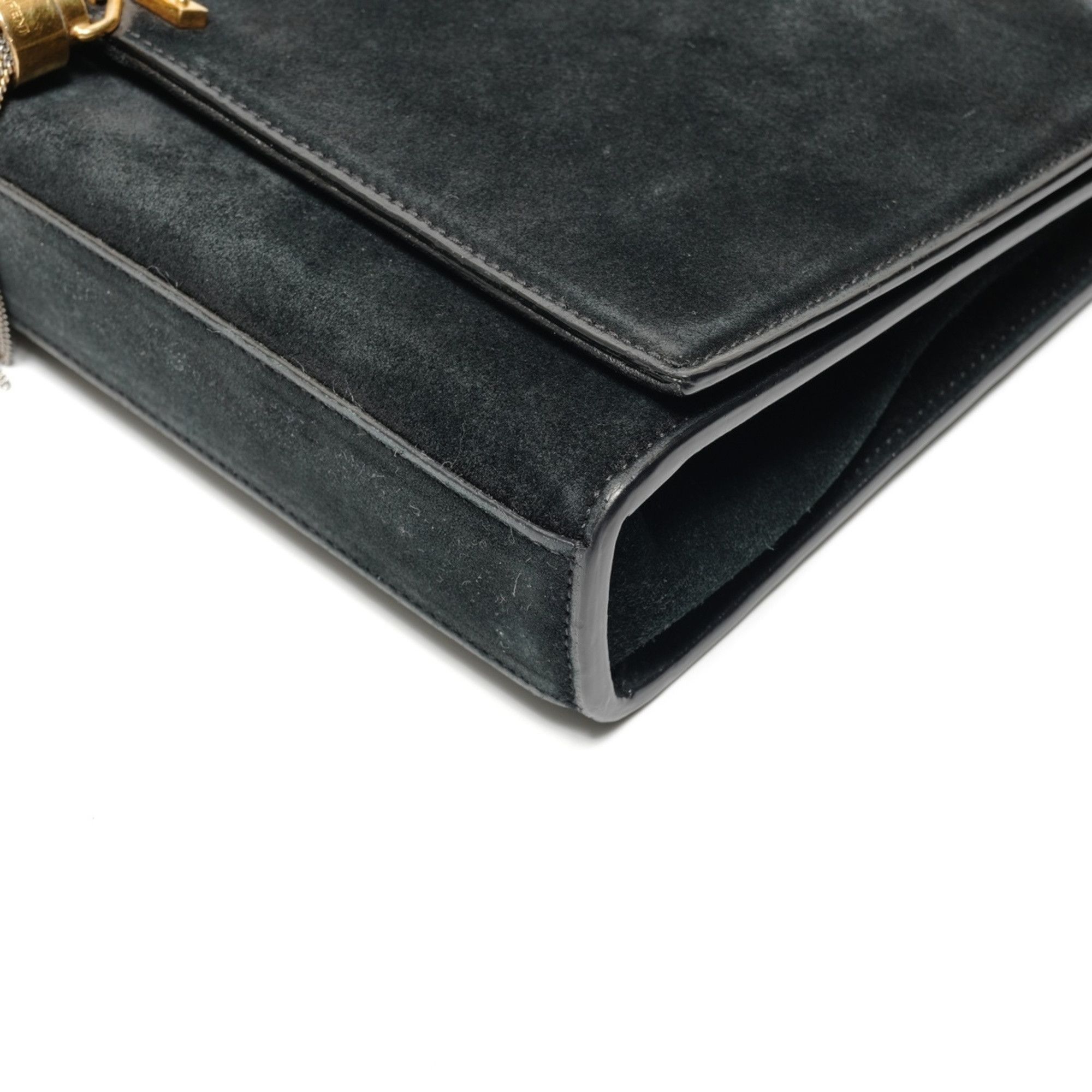 Yves Saint Laurent Yves Saint Laurent Kate Suede Medium Shoulder Bag, Black, WS26884 Size ONE SIZE - 7 Thumbnail