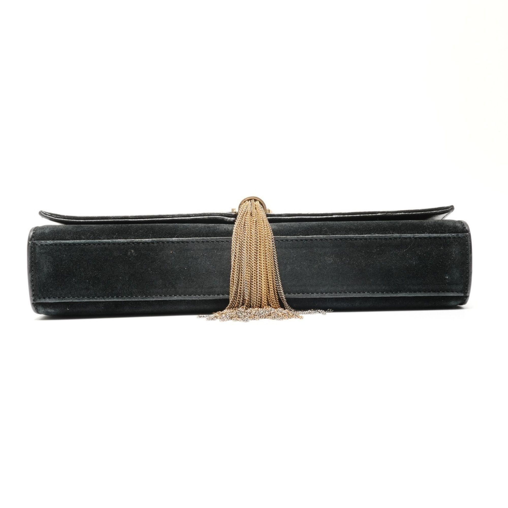 Yves Saint Laurent Yves Saint Laurent Kate Suede Medium Shoulder Bag, Black, WS26884 Size ONE SIZE - 8 Thumbnail