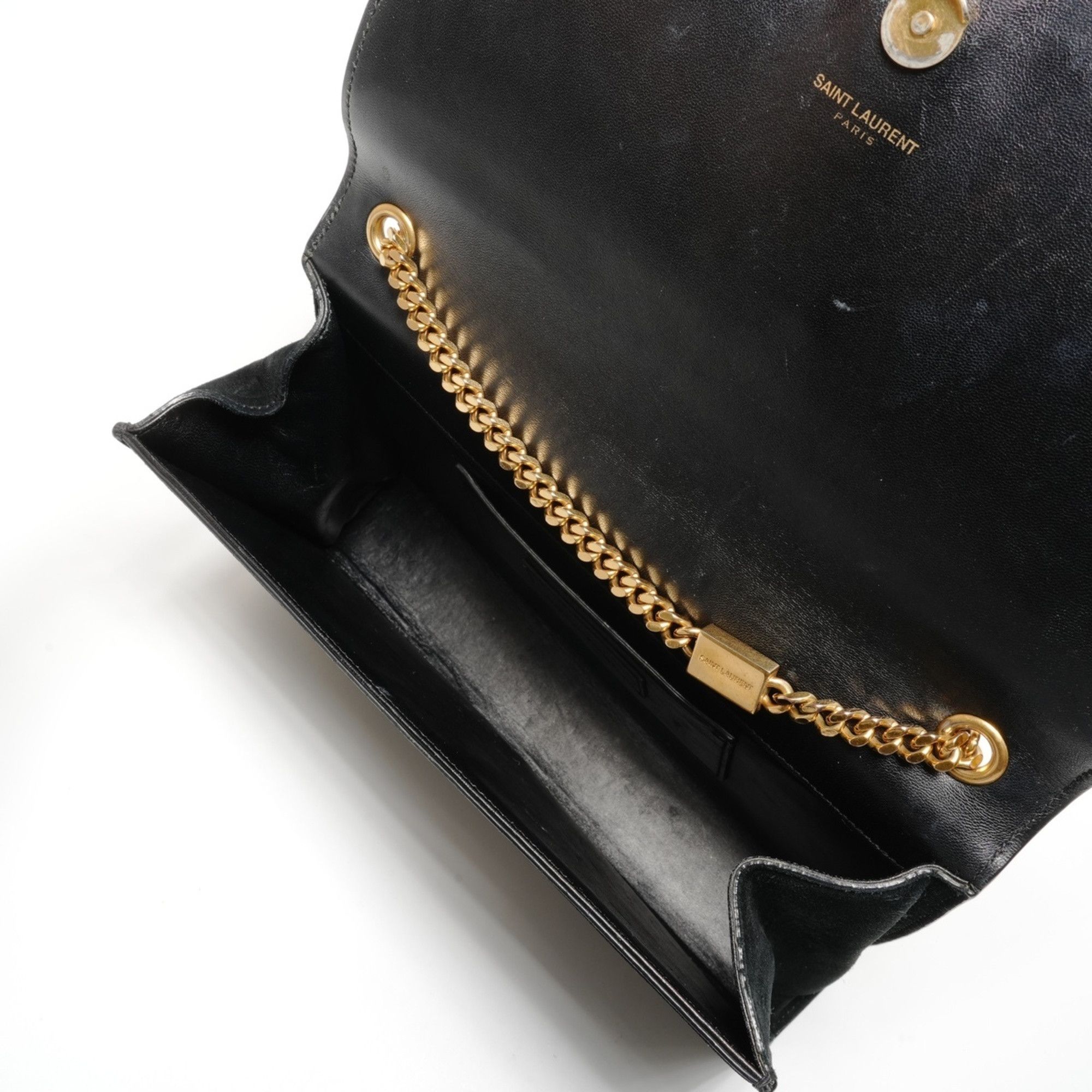 Yves Saint Laurent Yves Saint Laurent Kate Suede Medium Shoulder Bag, Black, WS26884 Size ONE SIZE - 11 Thumbnail