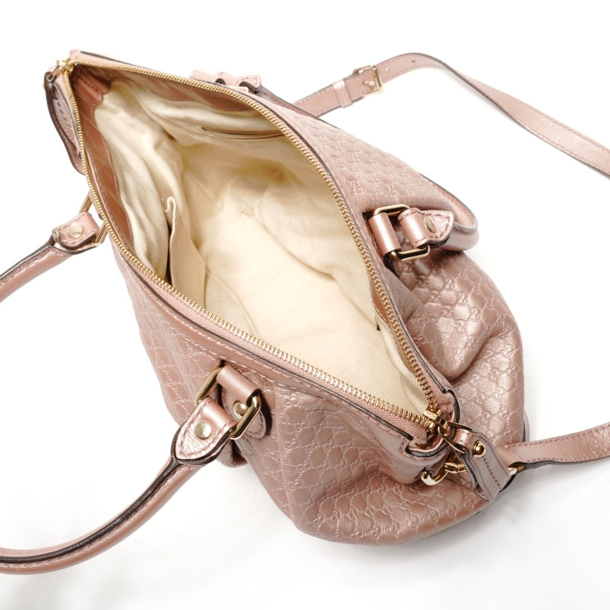Gucci Gucci Micro GG Shima Leather Sukey 2-Way Shoulder Bag, Pink, WS26857 Size ONE SIZE - 11 Thumbnail