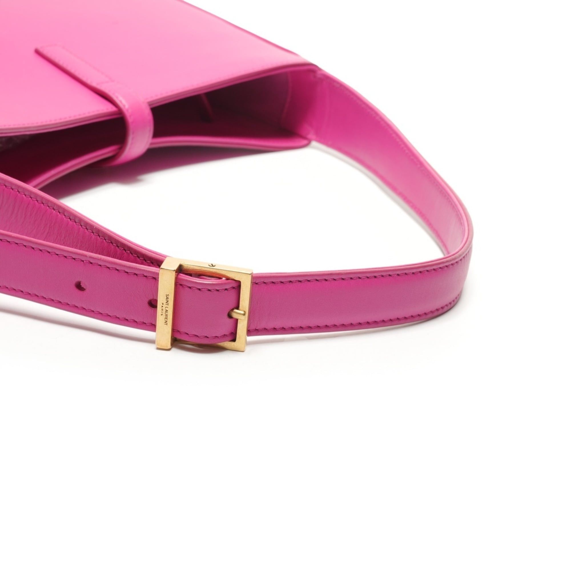 Yves Saint Laurent Yves Saint Laurent Le 5 A 7 Leather Hobo Shoulder Bag, Pink, WS26456 Size ONE SIZE - 12 Thumbnail