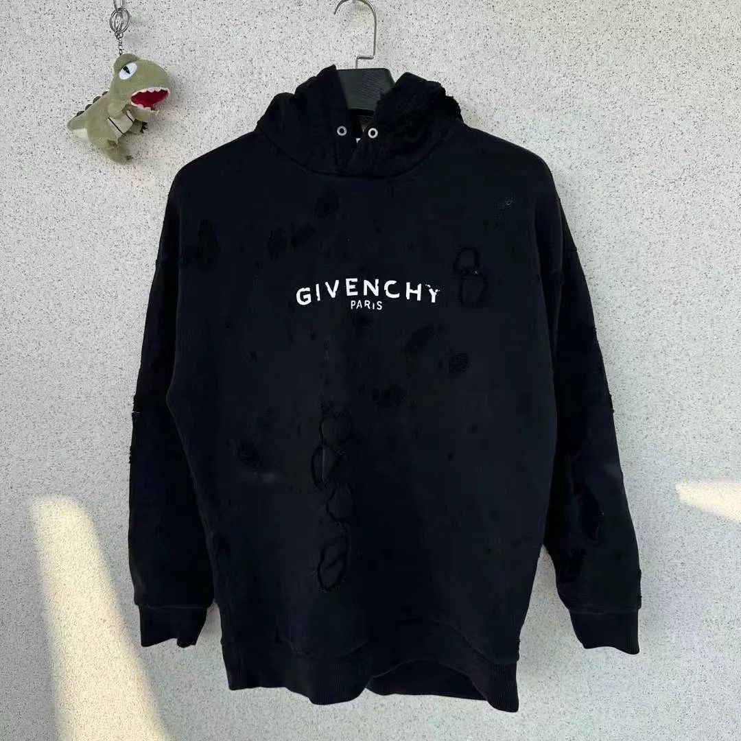 Givenchy Givenchy Black Gold Large Hole Hoodie Size US S / EU 44-46 / 1 - 2 Thumbnail