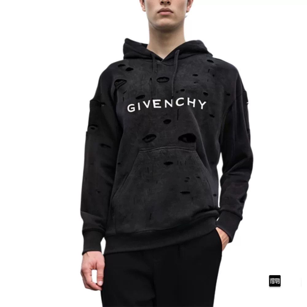 Givenchy Givenchy Black Gold Large Hole Hoodie Size US S / EU 44-46 / 1 - 6 Thumbnail