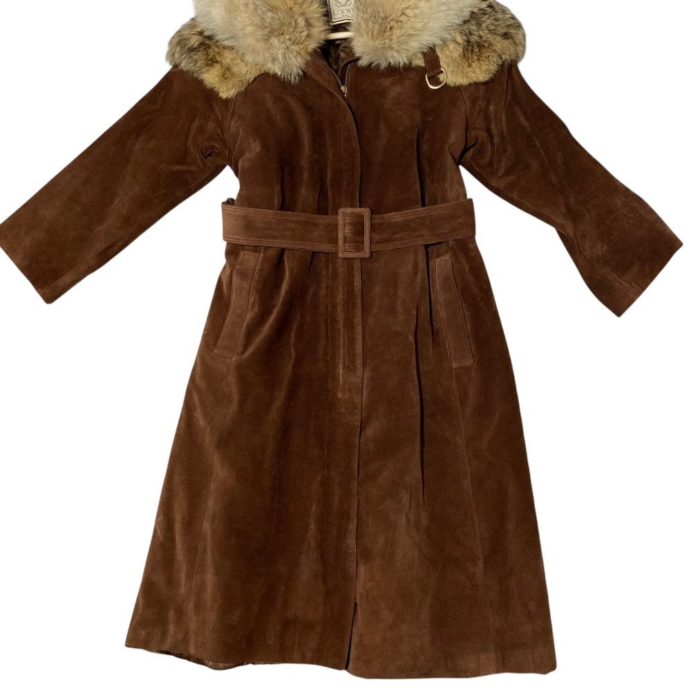 Loewe Loewe Loewe Suede Fur Long Coat Leather Outerwear DUTY FREE for USA Size ONE SIZE - 3 Thumbnail