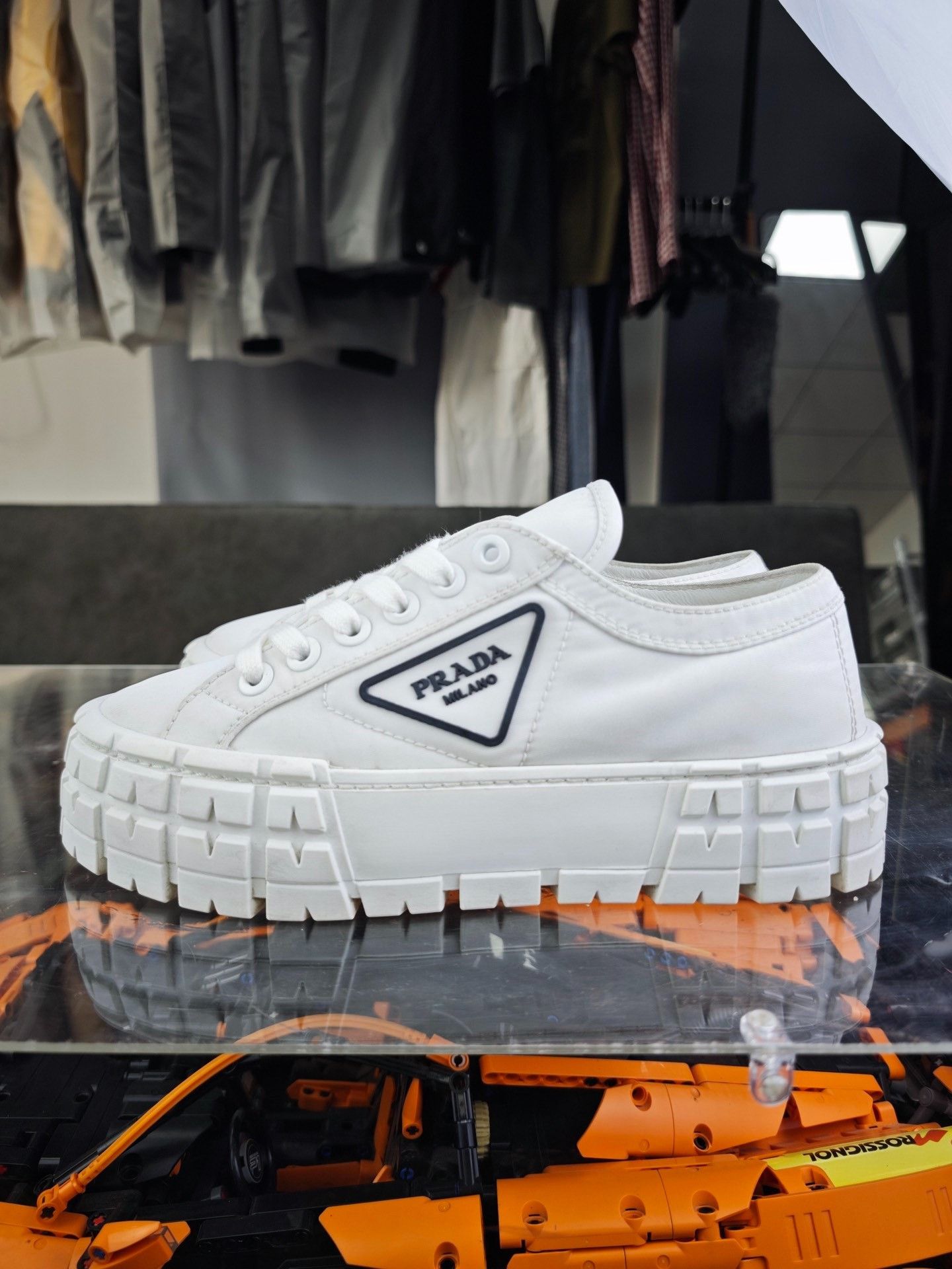 Prada Prada White Lowtop Sneakers us_6-5 Women Size US 6.5 / IT 36.5 - 7 Thumbnail