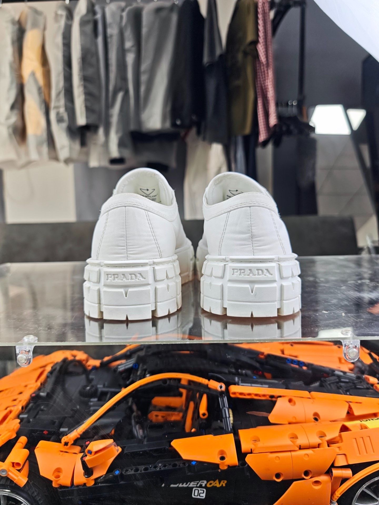 Prada Prada White Lowtop Sneakers us_6-5 Women Size US 6.5 / IT 36.5 - 3 Thumbnail