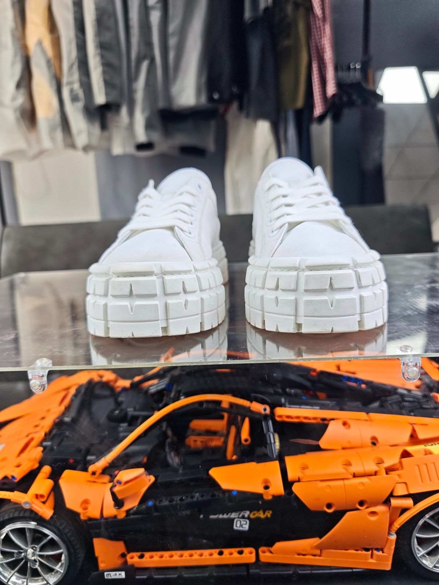 Prada Prada White Lowtop Sneakers us_6-5 Women Size US 6.5 / IT 36.5 - 2 Thumbnail