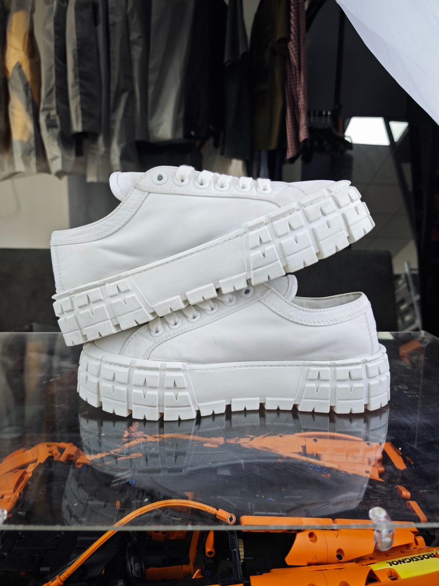 Prada Prada White Lowtop Sneakers us_6-5 Women Size US 6.5 / IT 36.5 - 6 Thumbnail