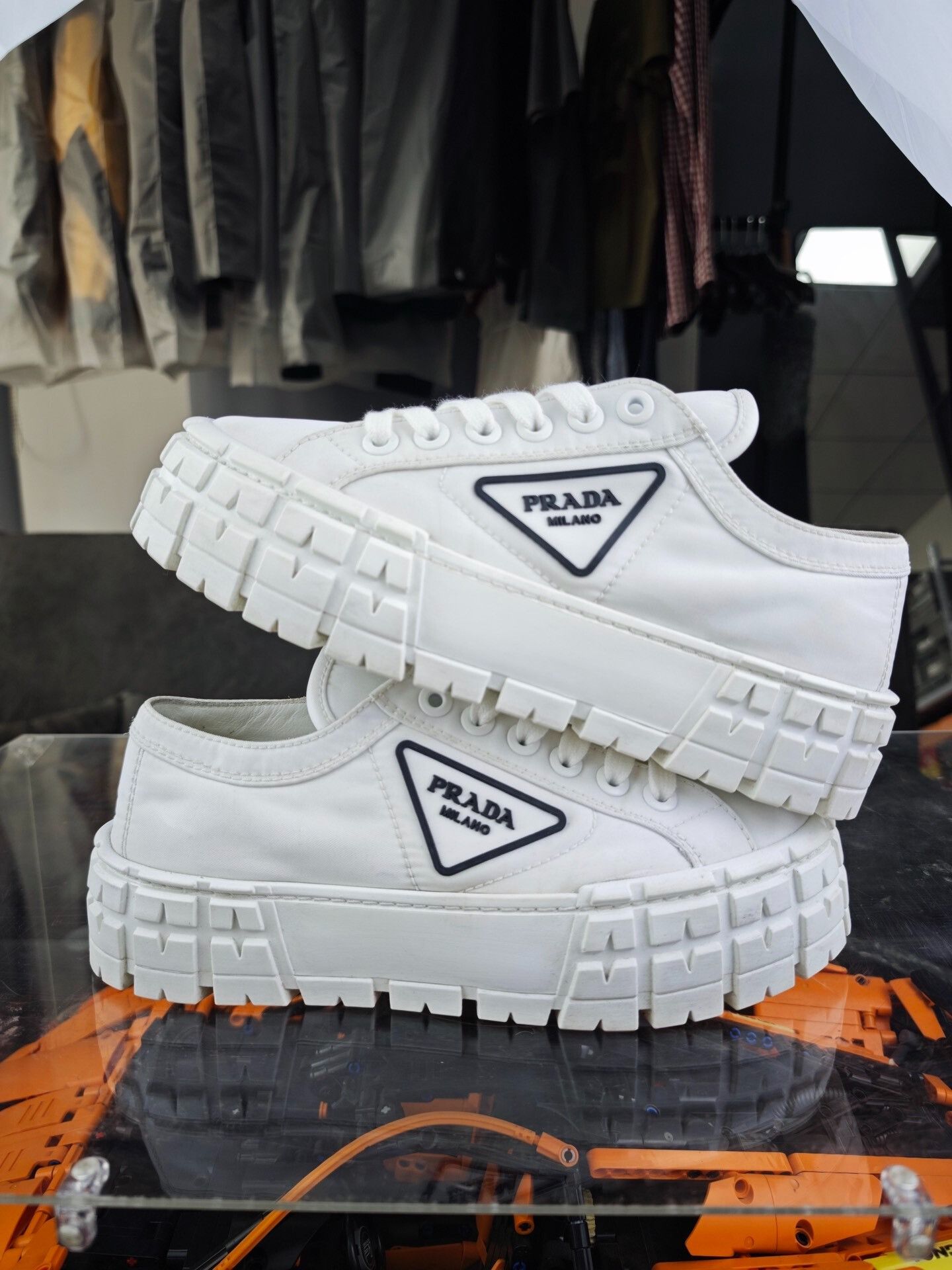 Prada Prada White Lowtop Sneakers us_6-5 Women Size US 6.5 / IT 36.5 - 5 Thumbnail