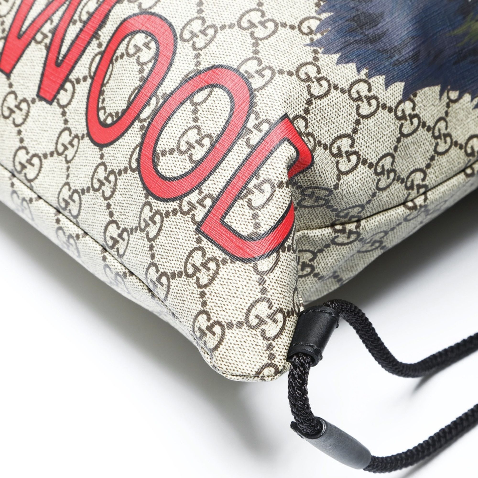 Gucci Gucci GG Supreme Drawstring Wolf Backpack, Brown, WS26935 Size ONE SIZE - 6 Thumbnail