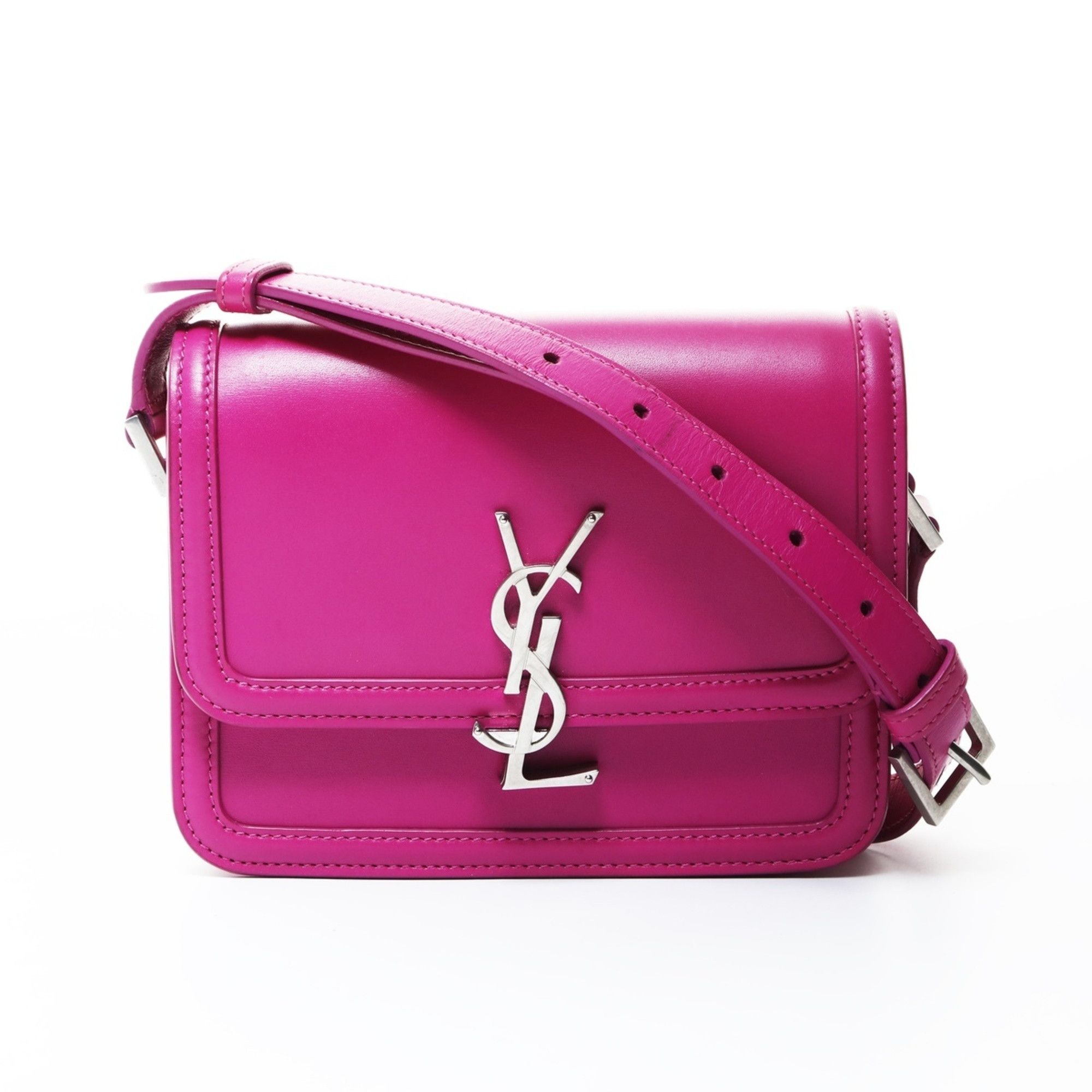 Yves Saint Laurent Yves Saint Laurent Solferino Small Satchel Bag with YSL Logo and Silver Hardware, Pink, WS26509 Size ONE SIZE - 2 Thumbnail