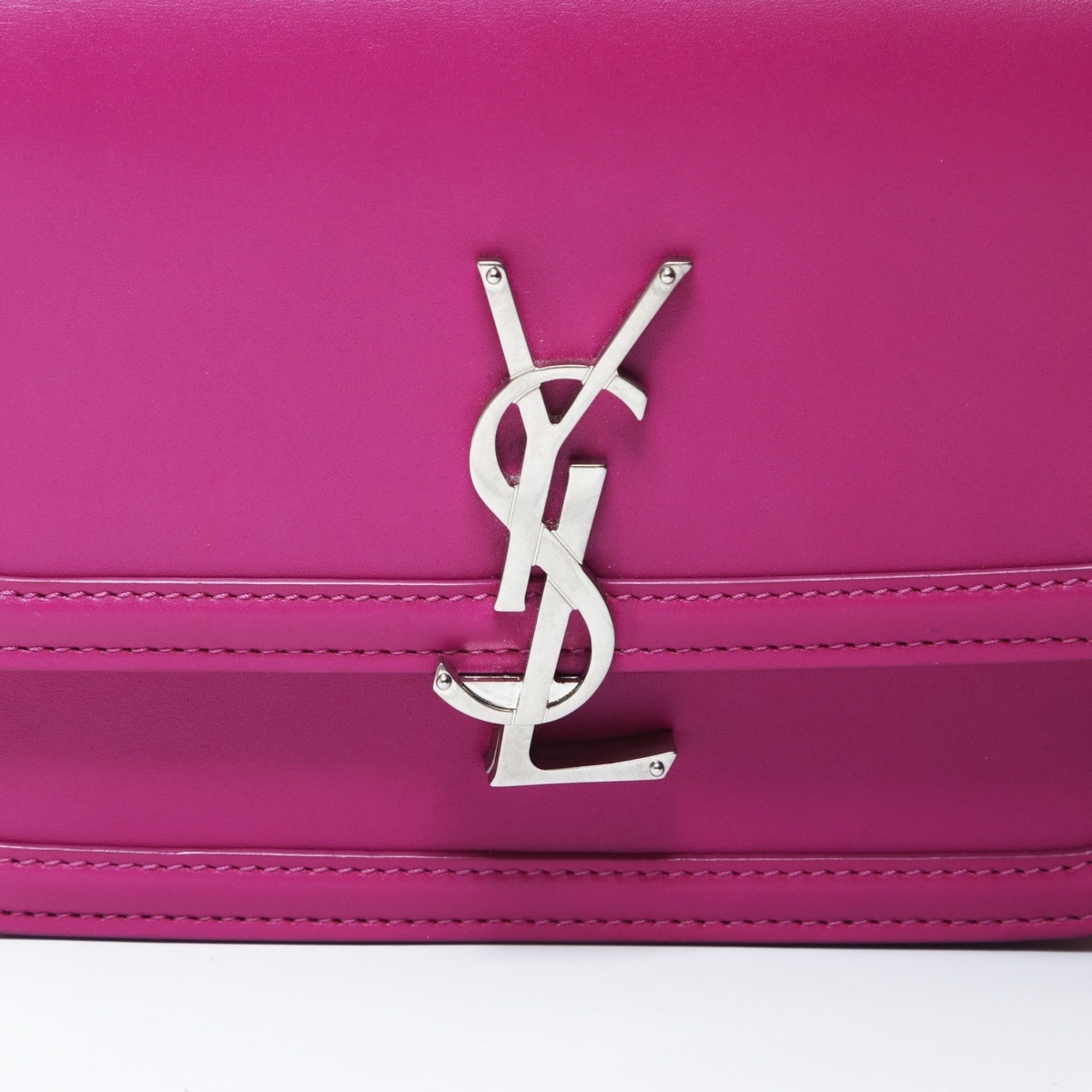 Yves Saint Laurent Yves Saint Laurent Solferino Small Satchel Bag with YSL Logo and Silver Hardware, Pink, WS26509 Size ONE SIZE - 9 Thumbnail