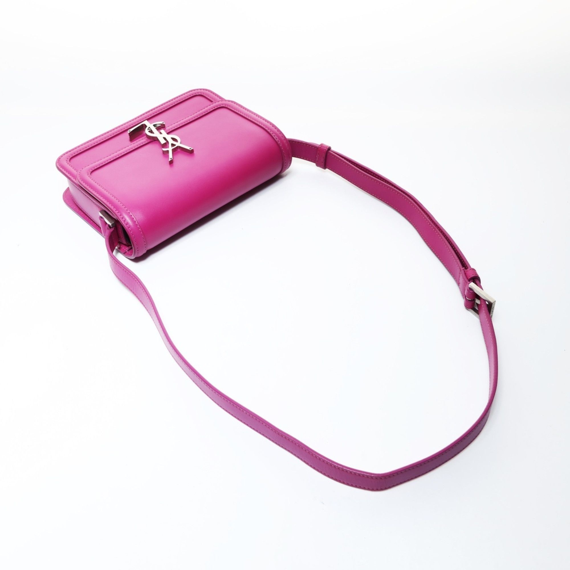 Yves Saint Laurent Yves Saint Laurent Solferino Small Satchel Bag with YSL Logo and Silver Hardware, Pink, WS26509 Size ONE SIZE - 10 Thumbnail