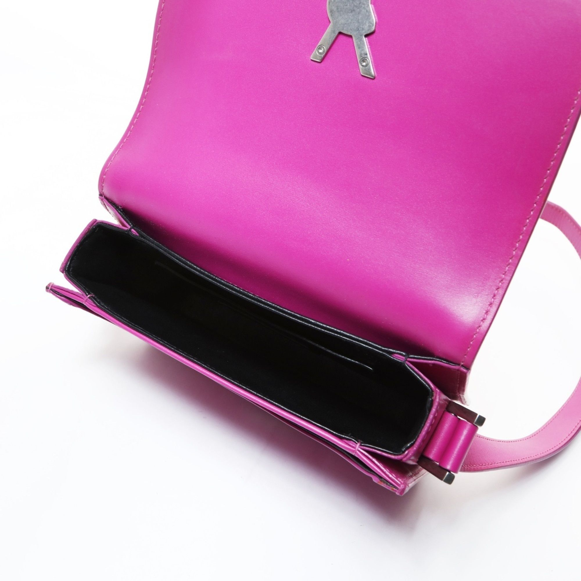 Yves Saint Laurent Yves Saint Laurent Solferino Small Satchel Bag with YSL Logo and Silver Hardware, Pink, WS26509 Size ONE SIZE - 13 Thumbnail