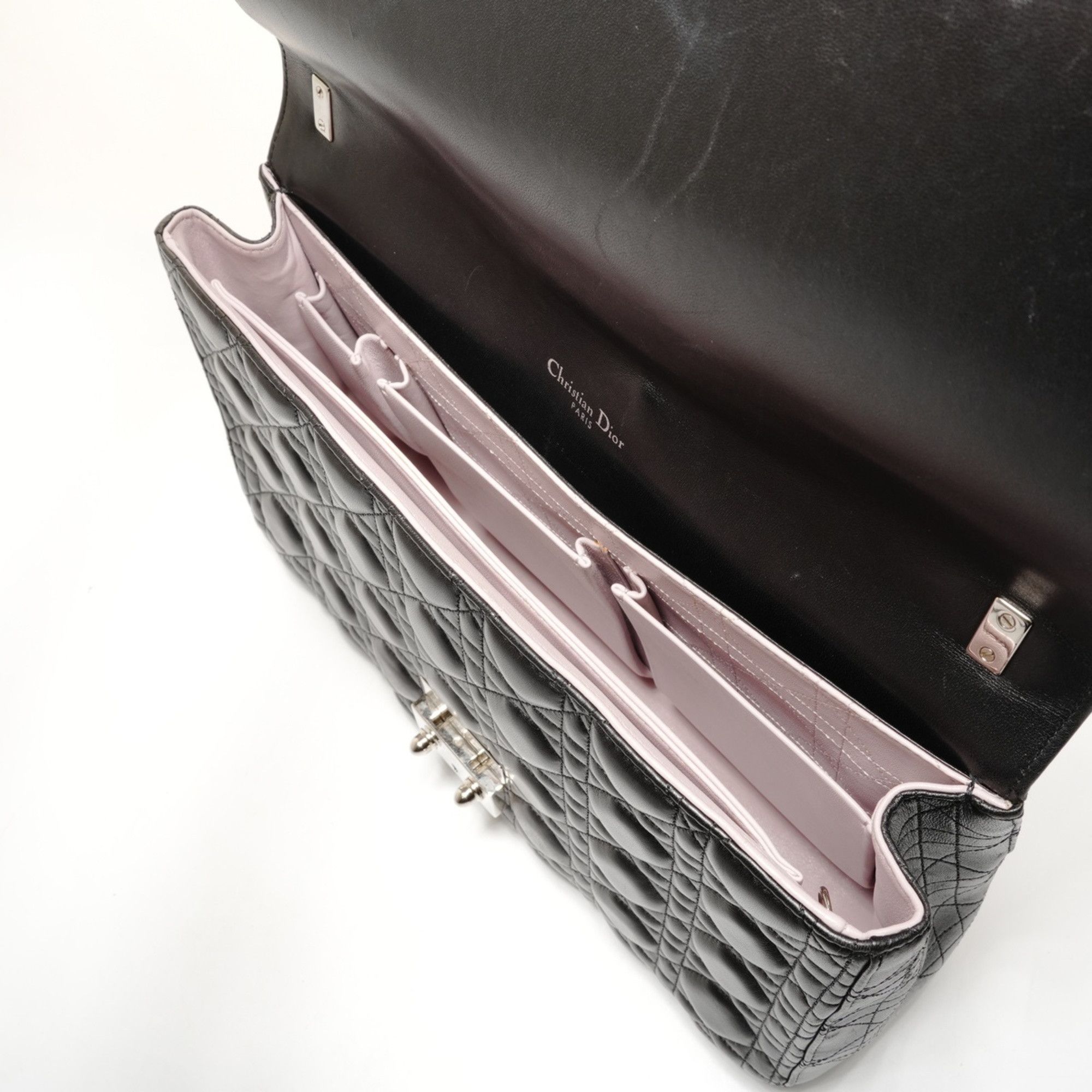 Dior Christian Dior Cannage Leather New Rock Chain Large Shoulder Bag in Black (WS25906) Size ONE SIZE - 10 Thumbnail
