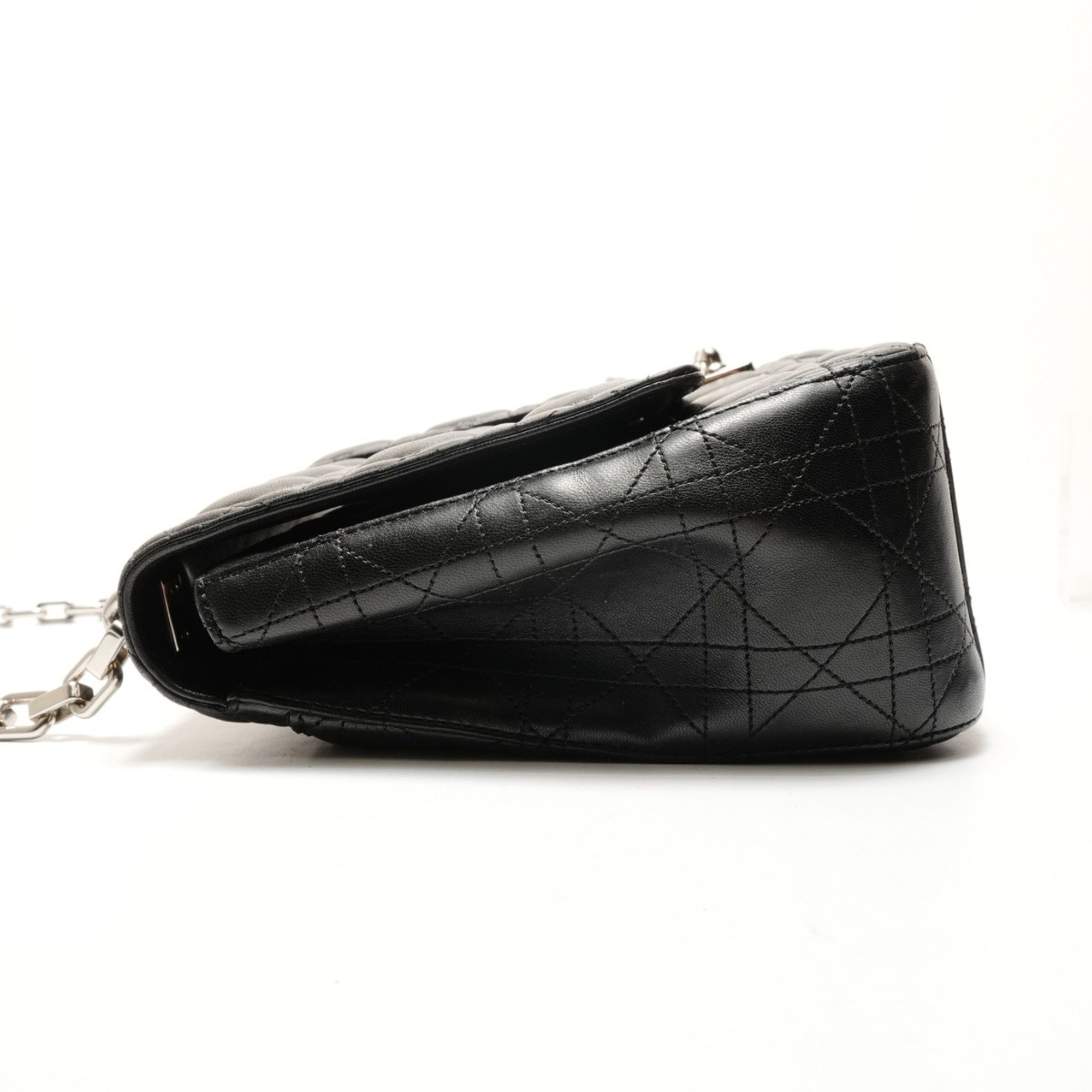 Dior Christian Dior Cannage Leather New Rock Chain Large Shoulder Bag in Black (WS25906) Size ONE SIZE - 3 Thumbnail