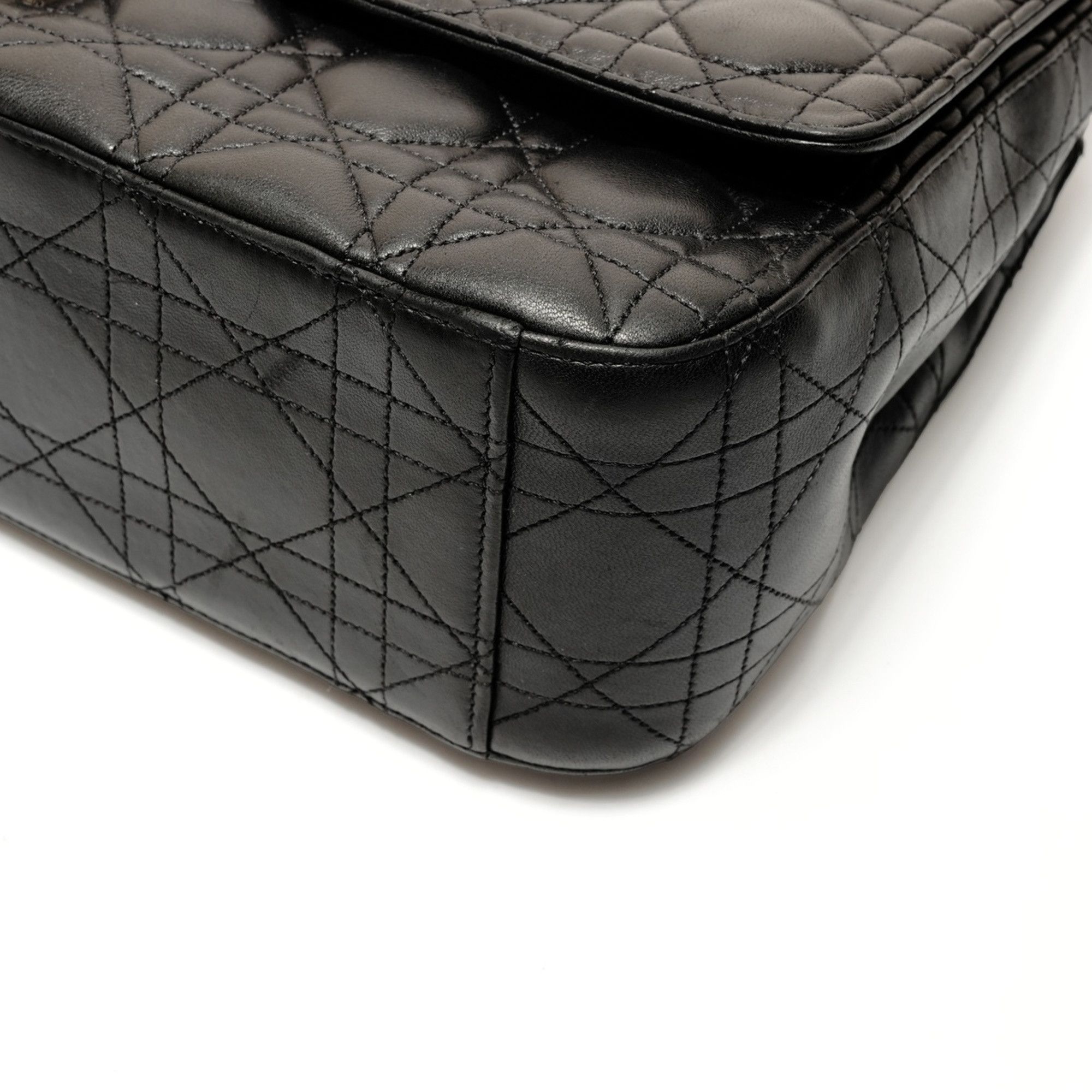 Dior Christian Dior Cannage Leather New Rock Chain Large Shoulder Bag in Black (WS25906) Size ONE SIZE - 6 Thumbnail