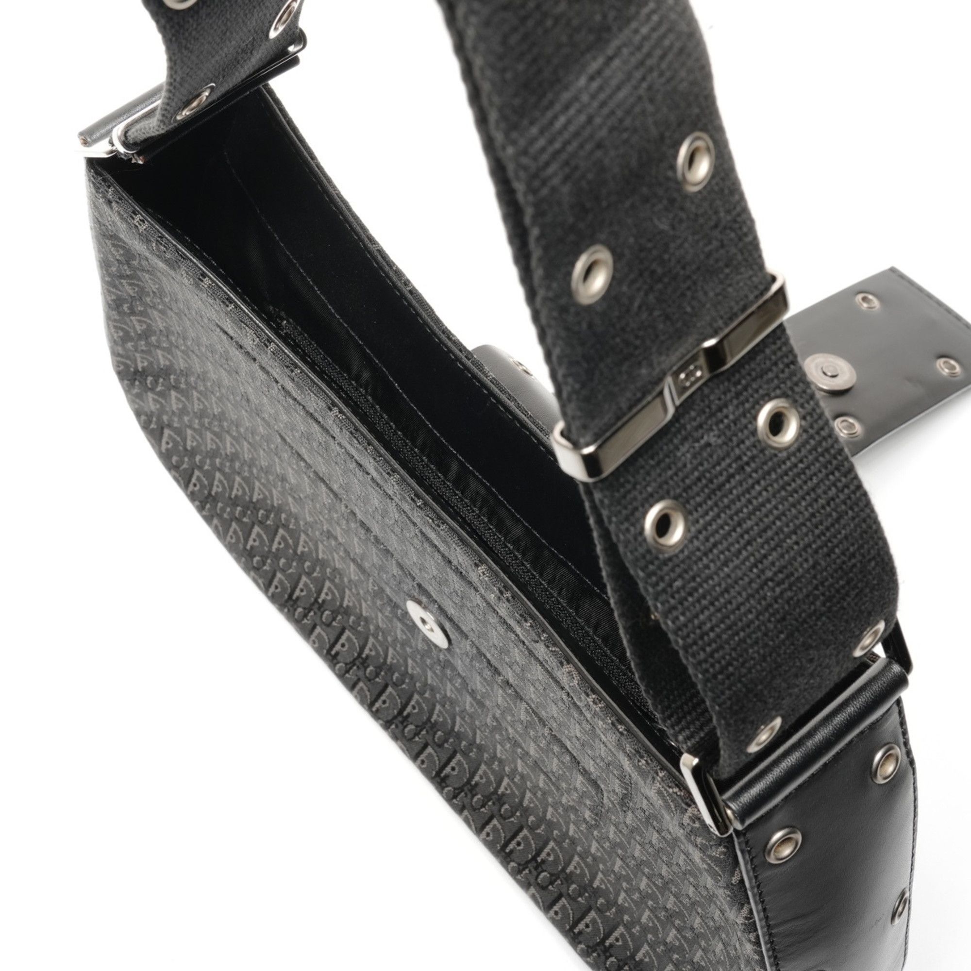 Dior Christian Dior Canvas Street Chic Trotter Shoulder Bag, Black, WS26796 Size ONE SIZE - 11 Thumbnail