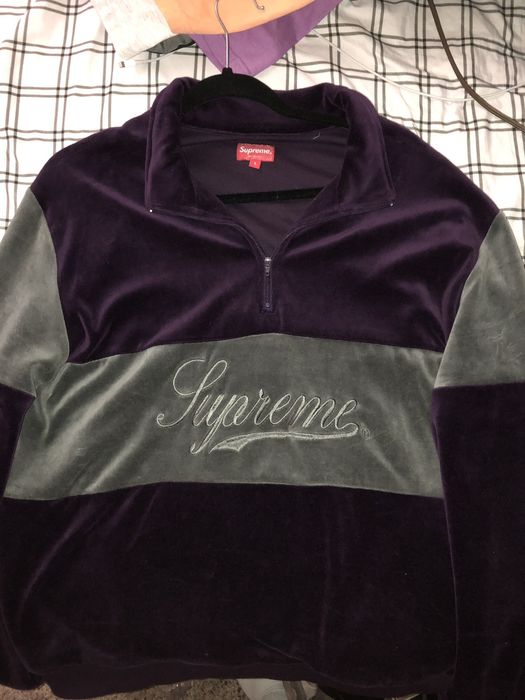 Supreme velour best sale half zip