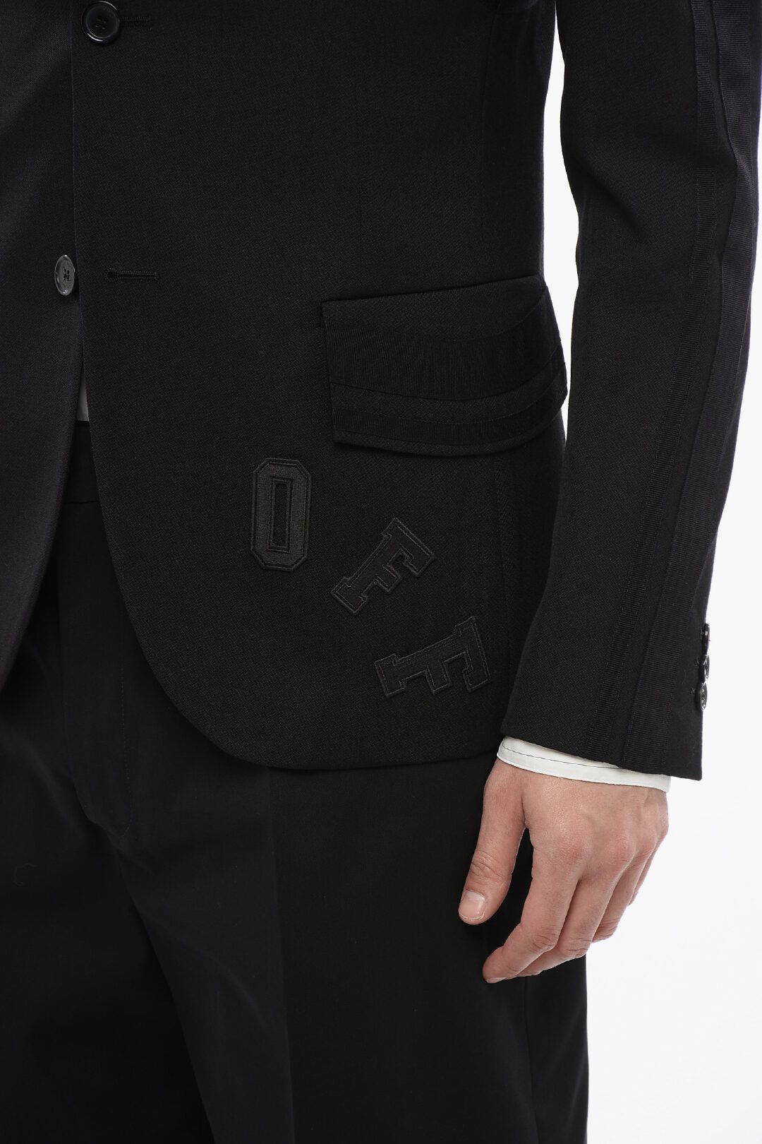 Off-White Virgin-Wool Blazer FORMAL VARS With Logo Patch Size US L / EU 52-54 / 3 - 4 Thumbnail