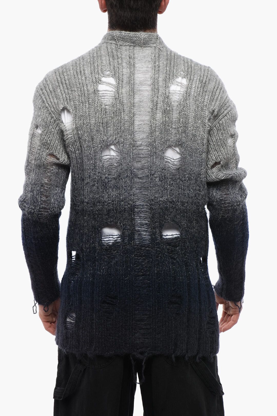 Off-White Distressed-Effect Wool Cardigan With Bead Details Size US M / EU 48-50 / 2 - 2 Thumbnail