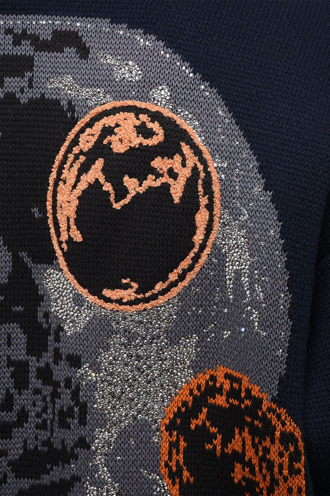 Off-White Wool-Blend Cardigan MOON PHASE Embroidered Size US S / EU 44-46 / 1 - 4 Thumbnail