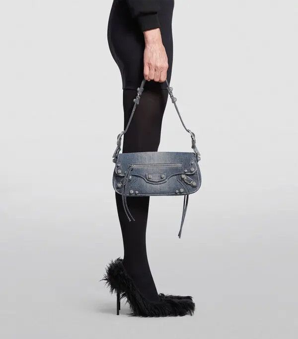 Balenciaga Denim Le Cagole Sling Bag with rhinestones Size ONE SIZE - 4 Thumbnail