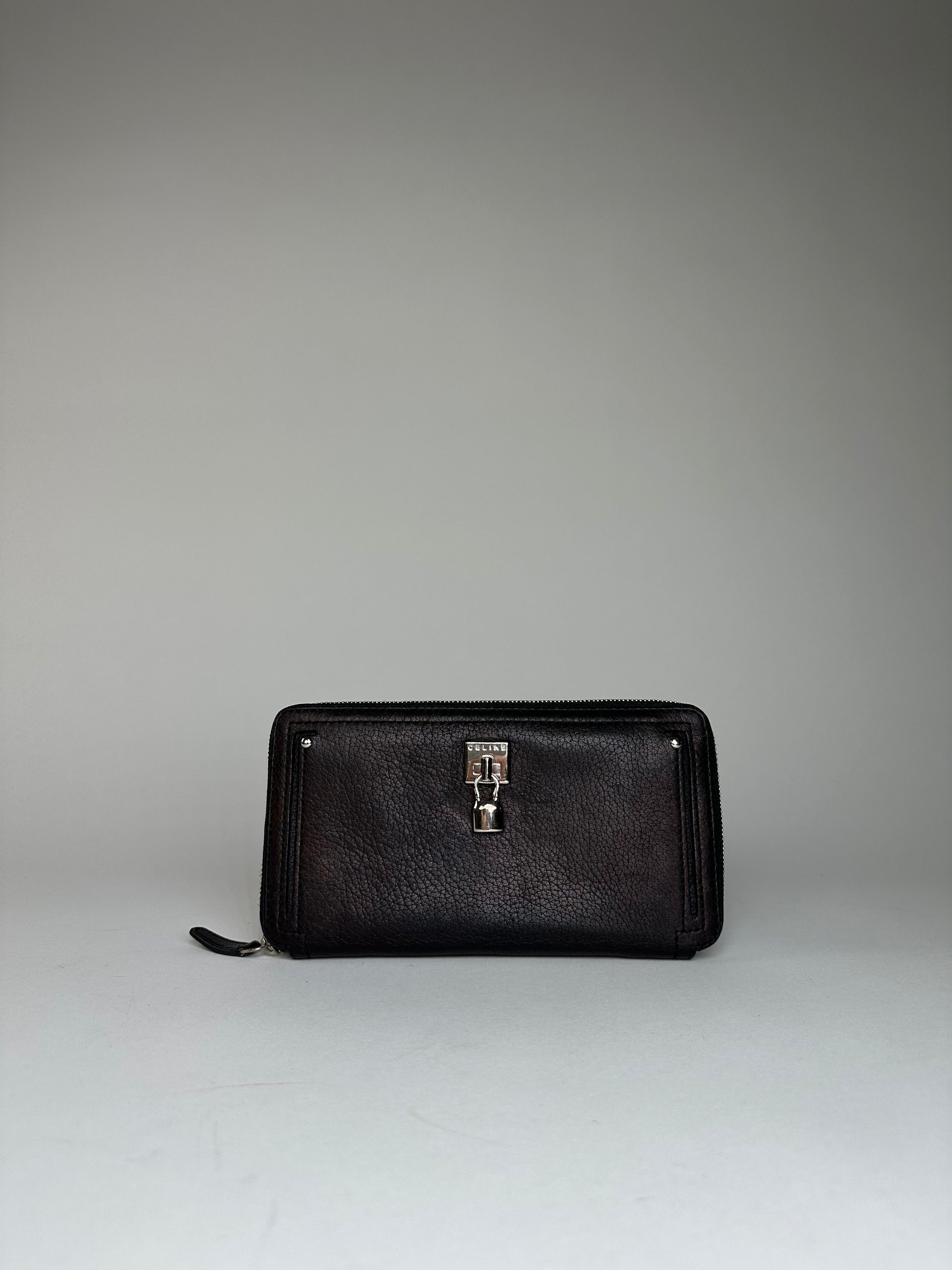Celine Vintage Paris Locked Long Zippy Wallet Bronze Size ONE SIZE - 11 Thumbnail