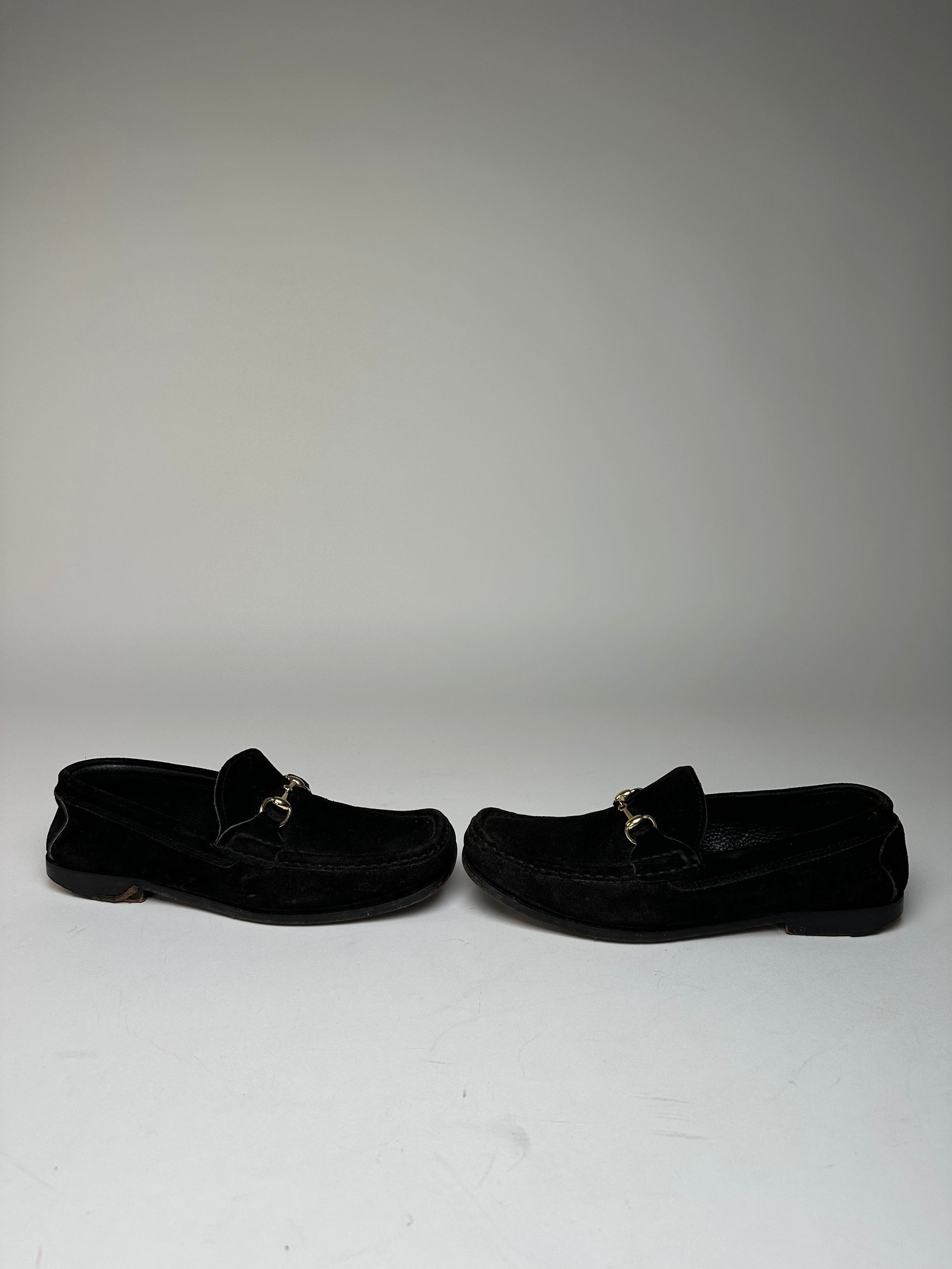 Gucci Vintage Horsebit Suede Loafer Black EU37,5 Size US 6 / IT 36 - 3 Thumbnail