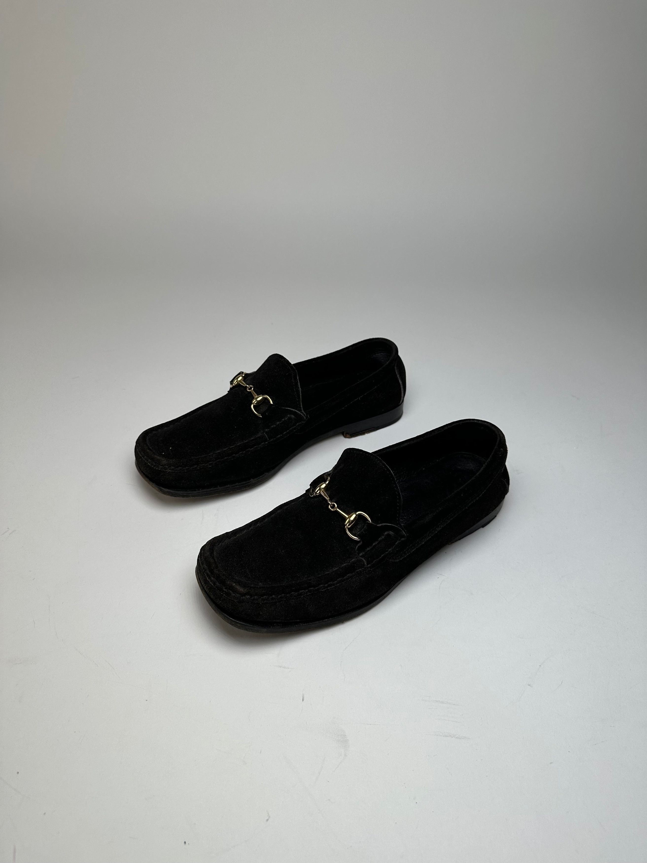 Gucci Vintage Horsebit Suede Loafer Black EU37,5 Size US 6 / IT 36 - 5 Thumbnail