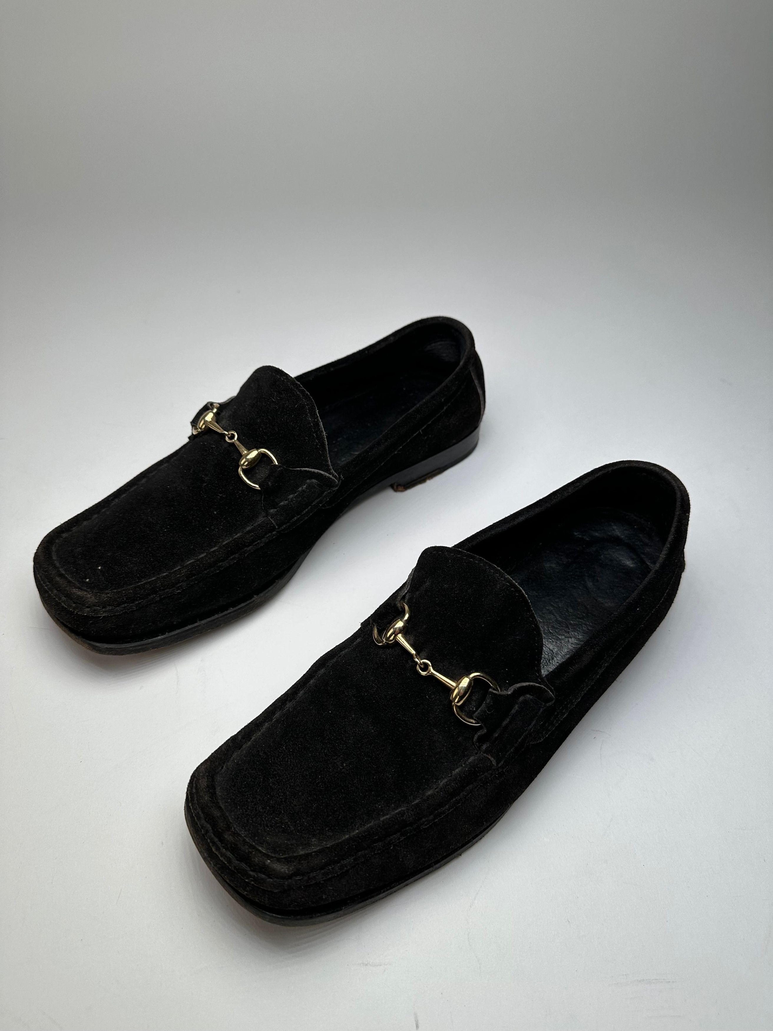 Gucci Vintage Horsebit Suede Loafer Black EU37,5 Size US 6 / IT 36 - 9 Thumbnail