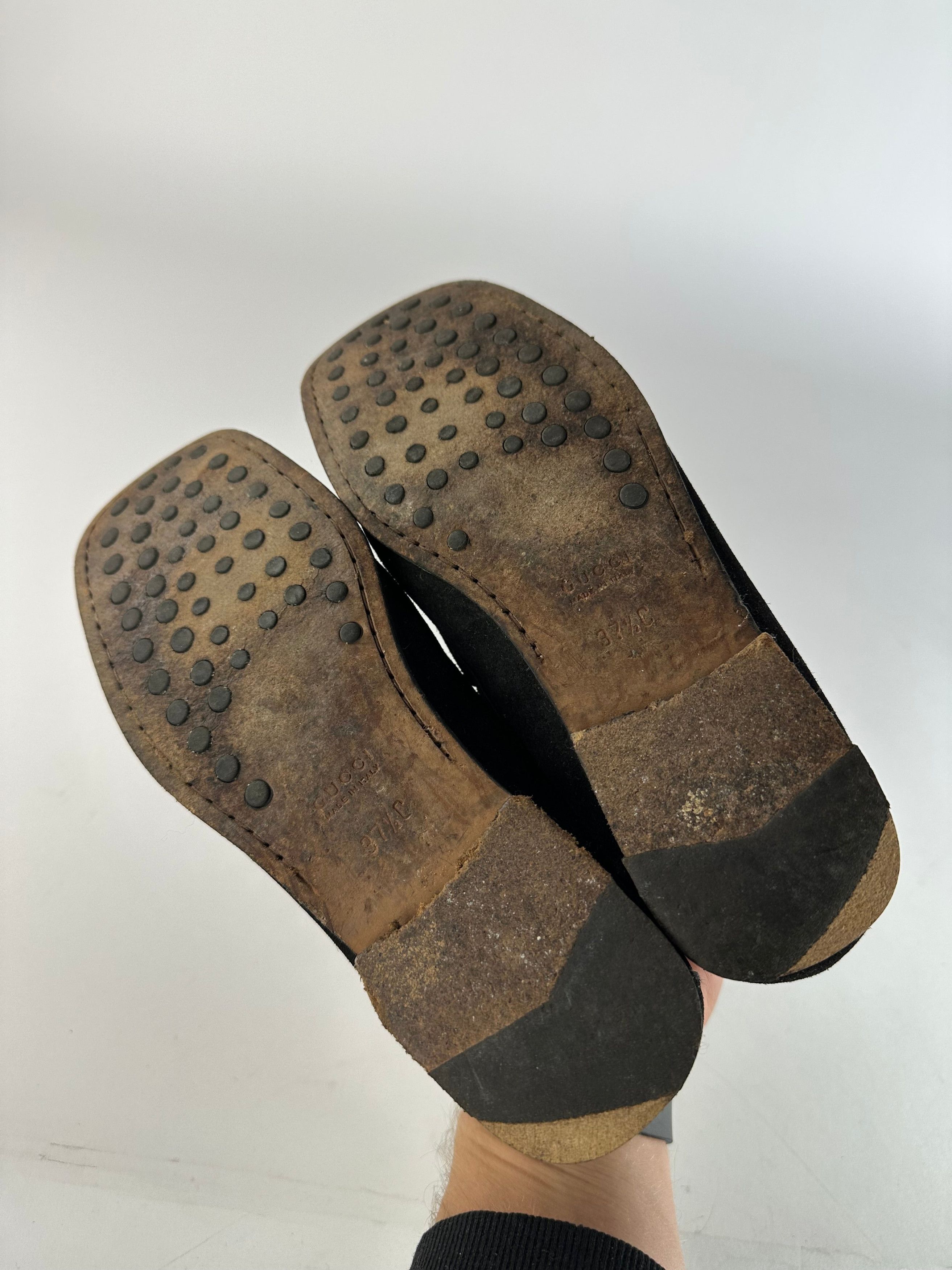 Gucci Vintage Horsebit Suede Loafer Black EU37,5 Size US 6 / IT 36 - 6 Thumbnail