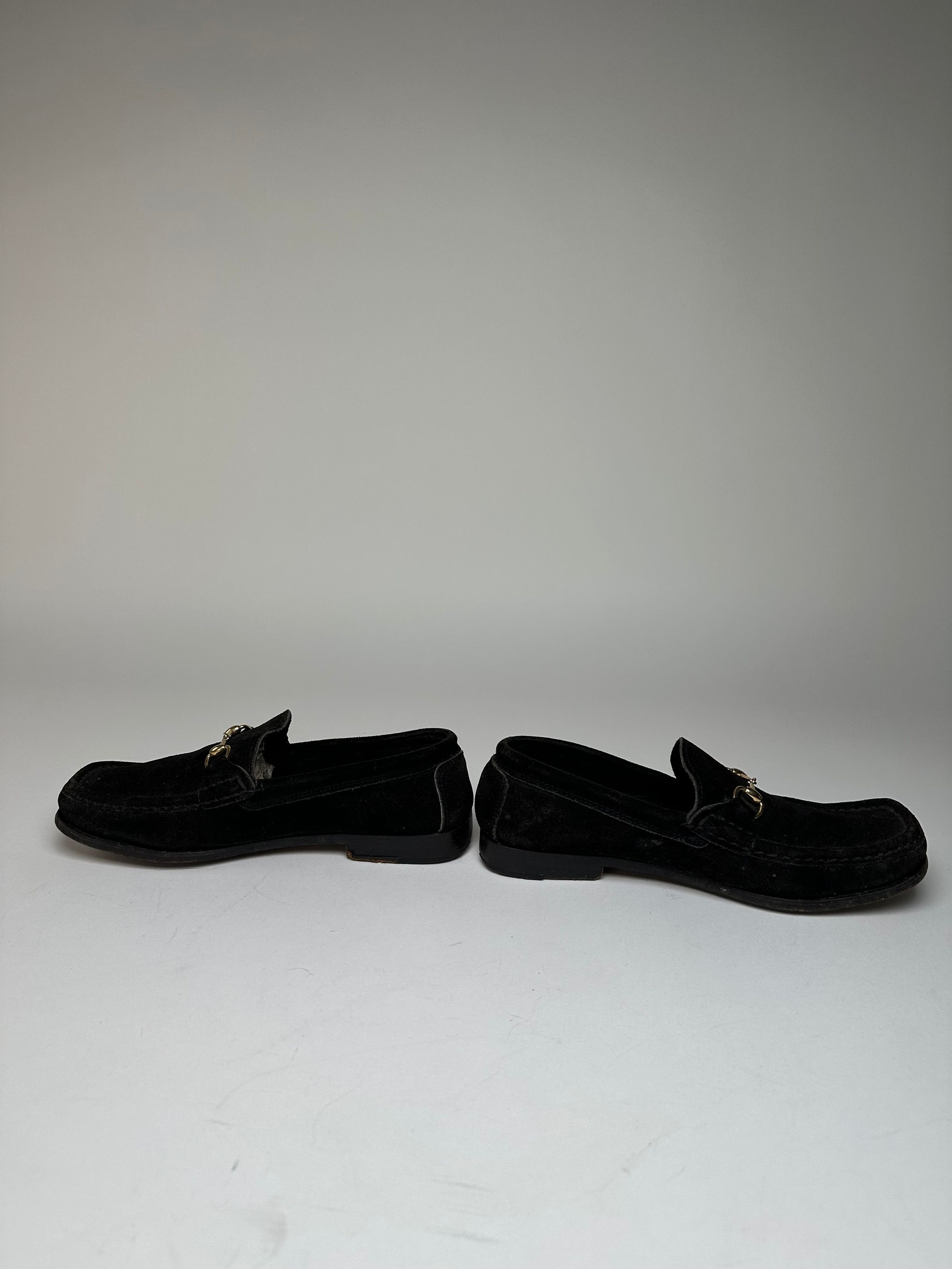 Gucci Vintage Horsebit Suede Loafer Black EU37,5 Size US 6 / IT 36 - 2 Thumbnail