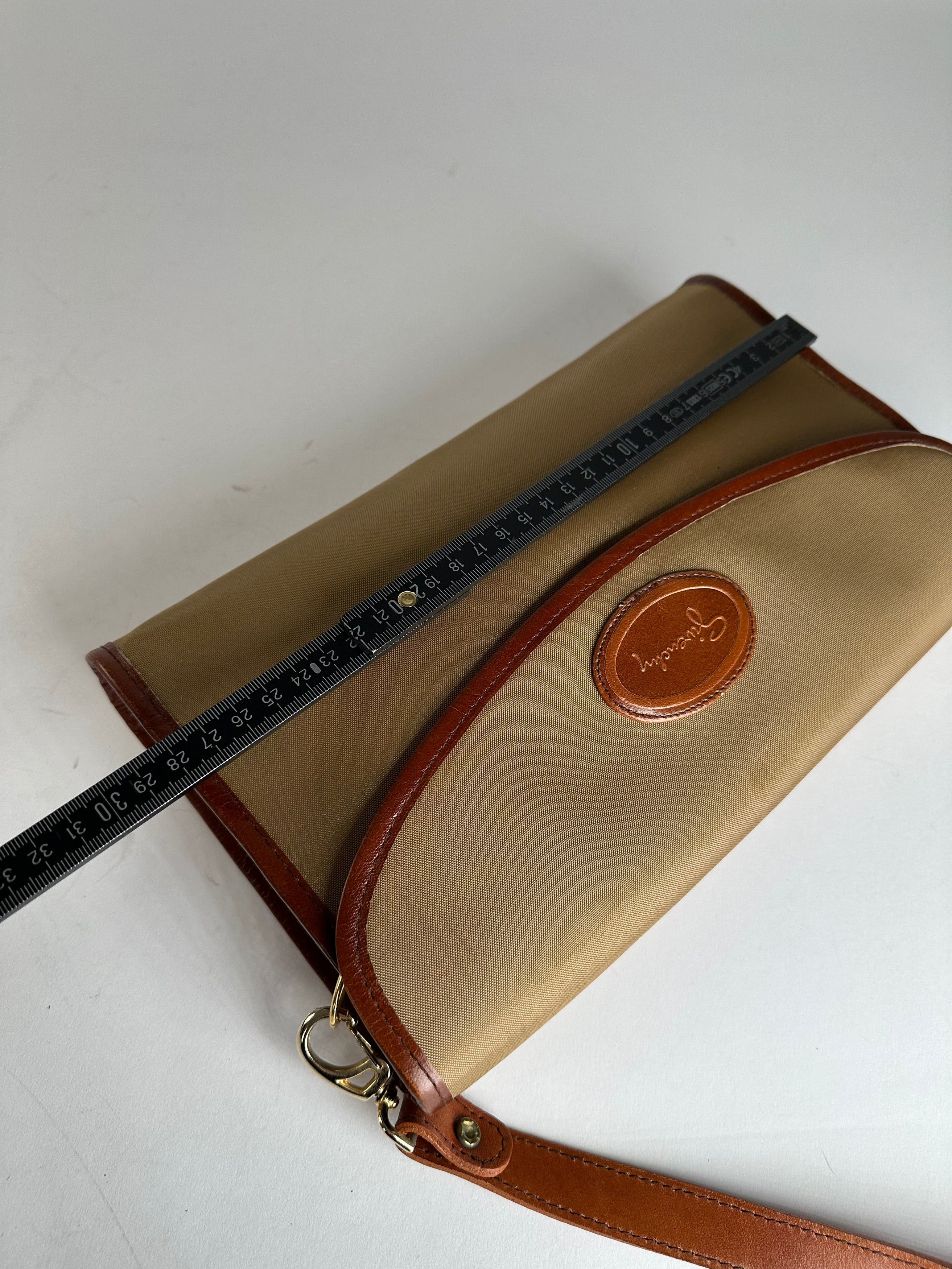 Givenchy Vintage Leather / Canvas Shoulder Bag Camel / Brown Size ONE SIZE - 14 Thumbnail