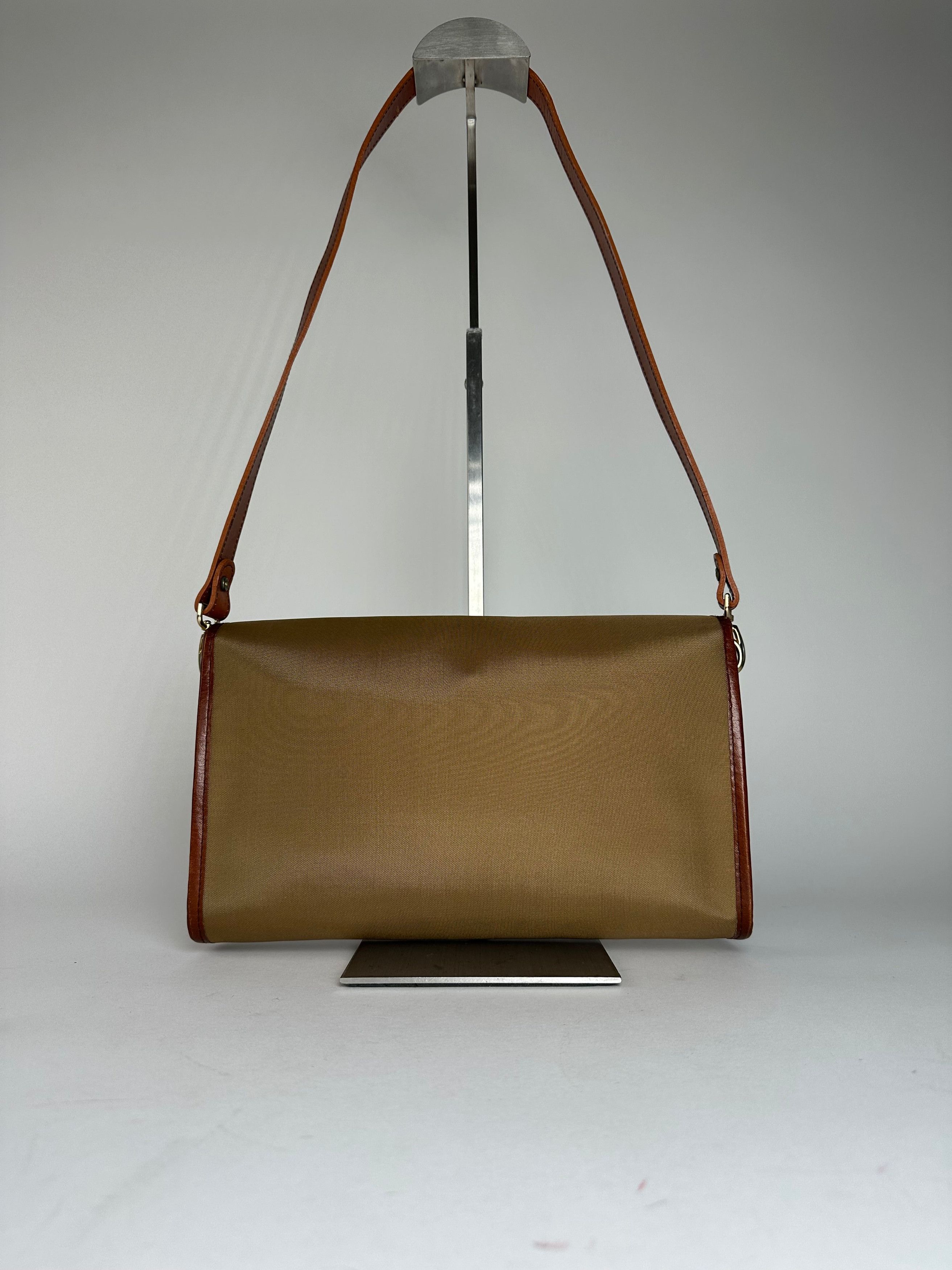 Givenchy Vintage Leather / Canvas Shoulder Bag Camel / Brown Size ONE SIZE - 2 Thumbnail