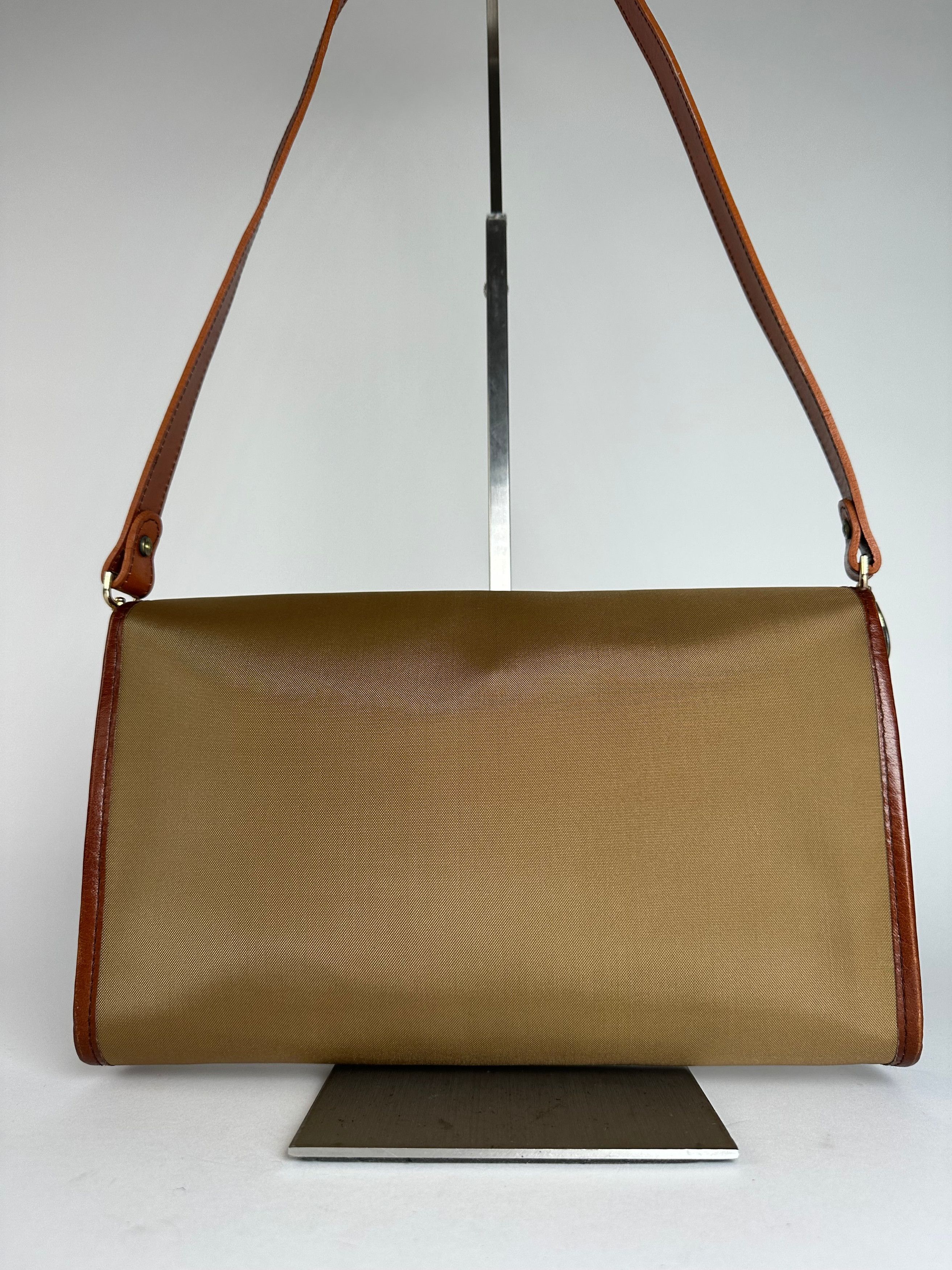 Givenchy Vintage Leather / Canvas Shoulder Bag Camel / Brown Size ONE SIZE - 12 Thumbnail