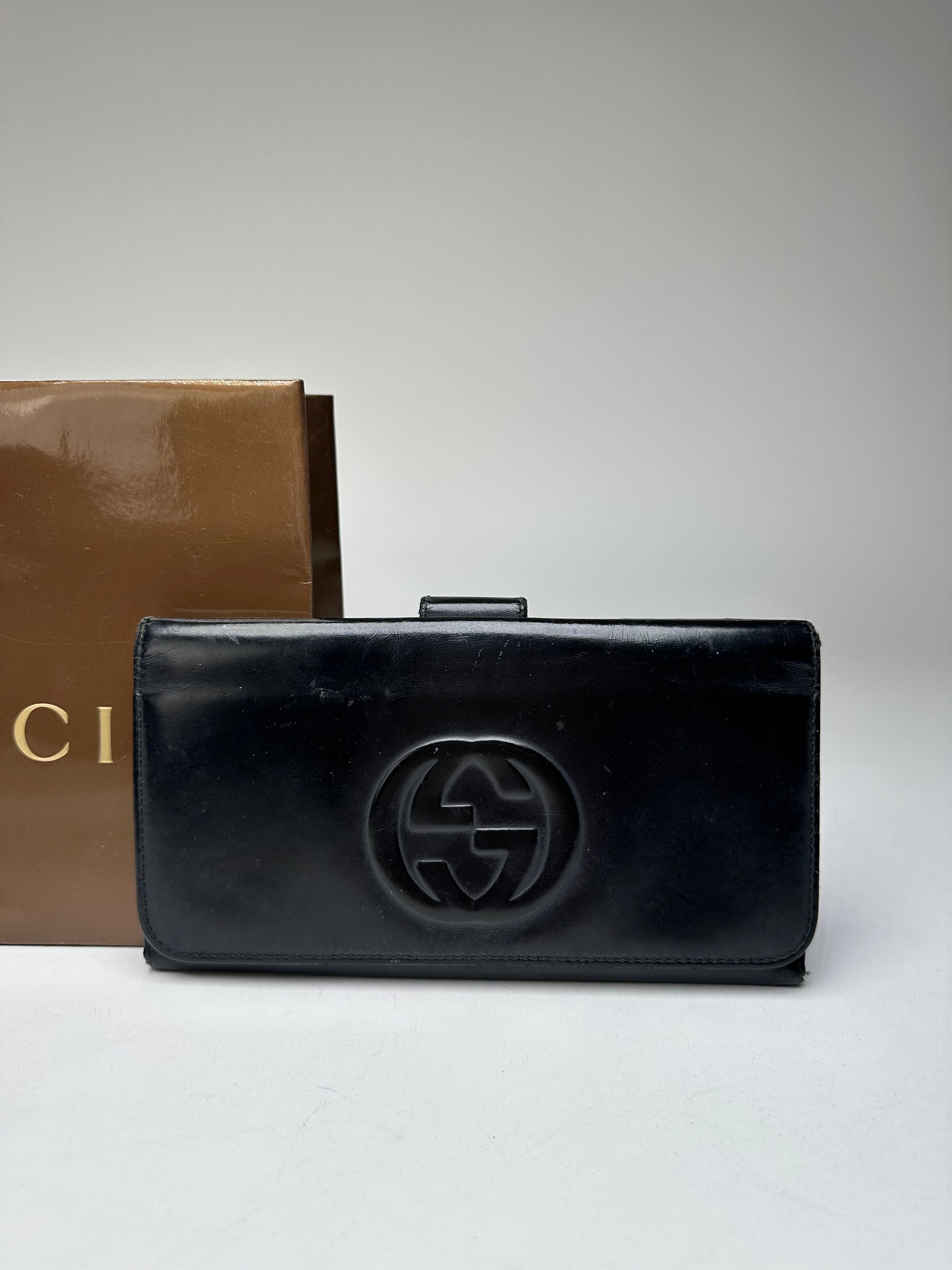 Gucci Vintage GG Long Patent Leather Wallet Black Size ONE SIZE - 6 Thumbnail
